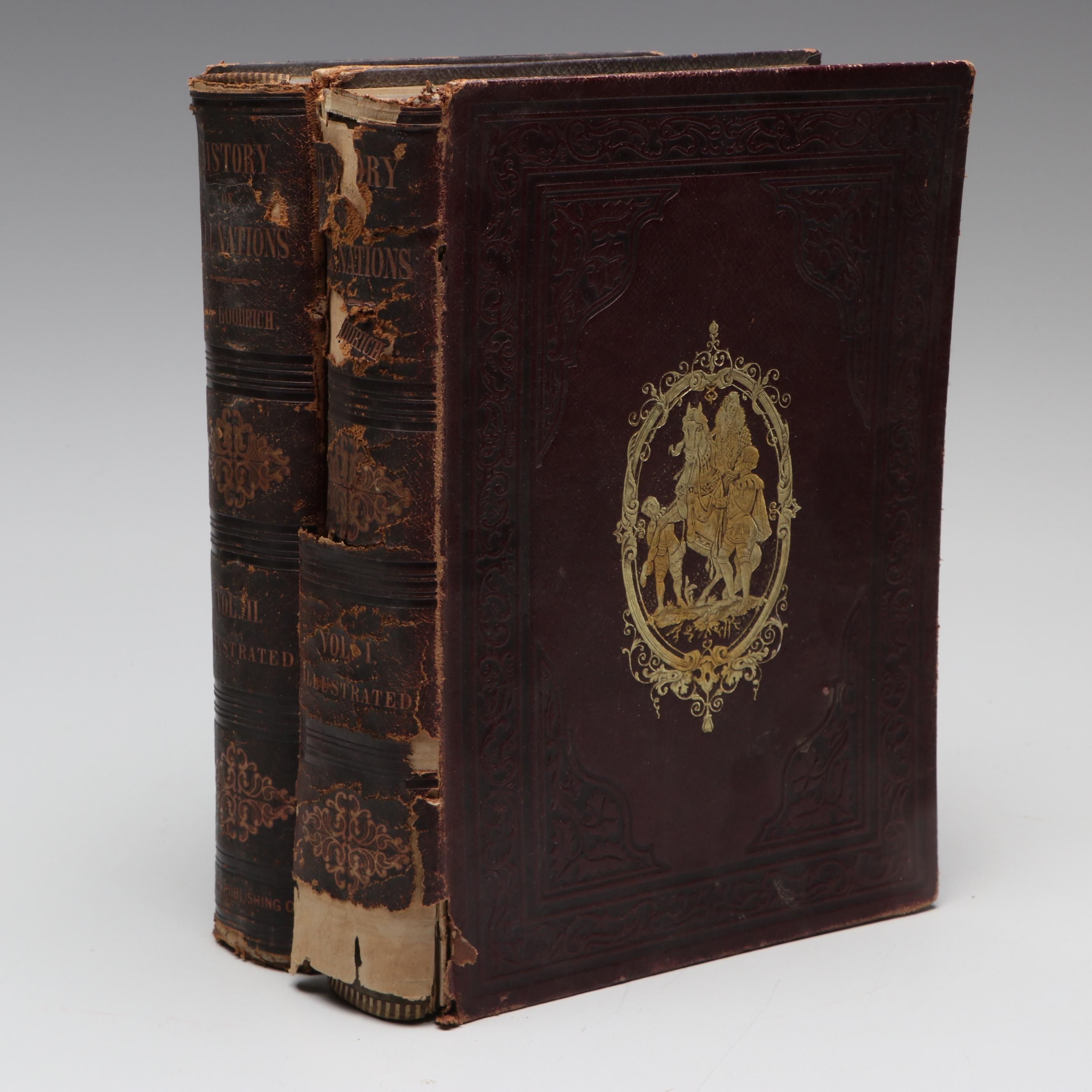 Revised Edition "A History of All Nations" Two-Volume Set by S. G. Goodrich
