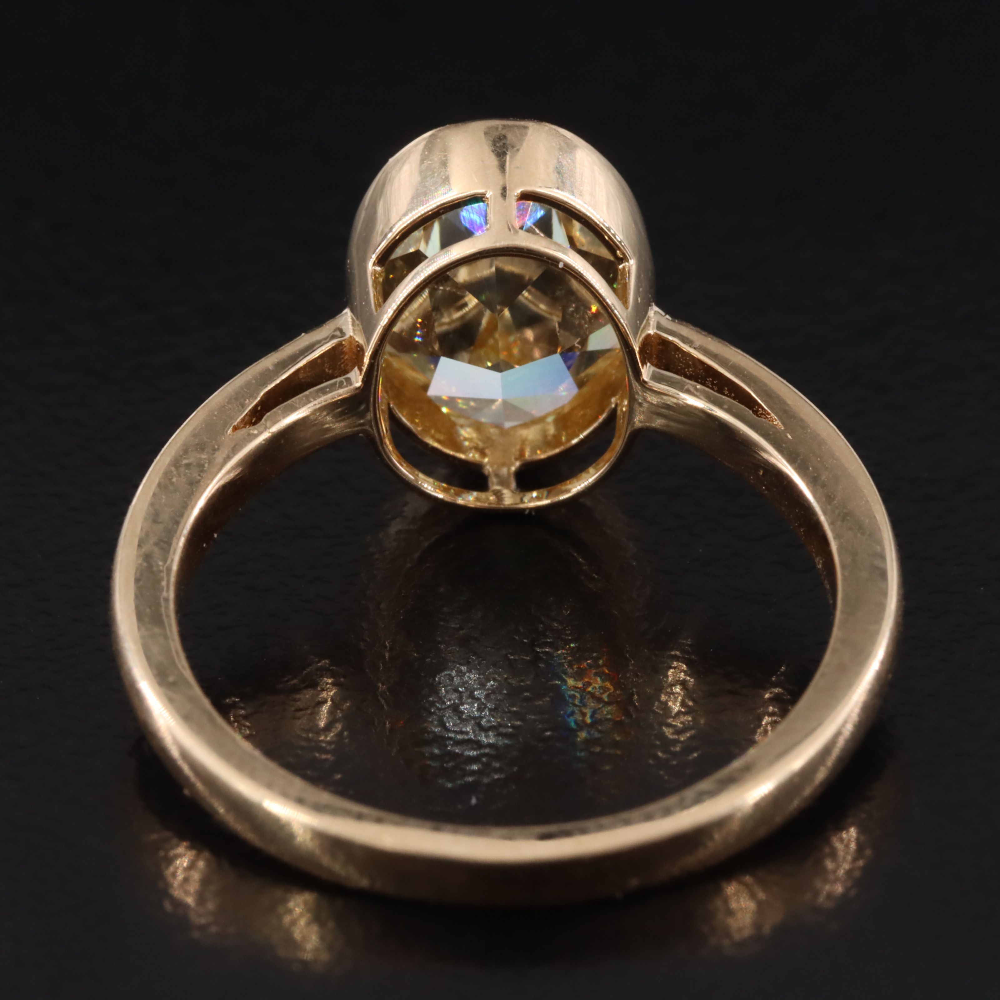 18K 3.02 CTW Fancy Intense Yellow Lab Grown Diamond Ring with IGI Report