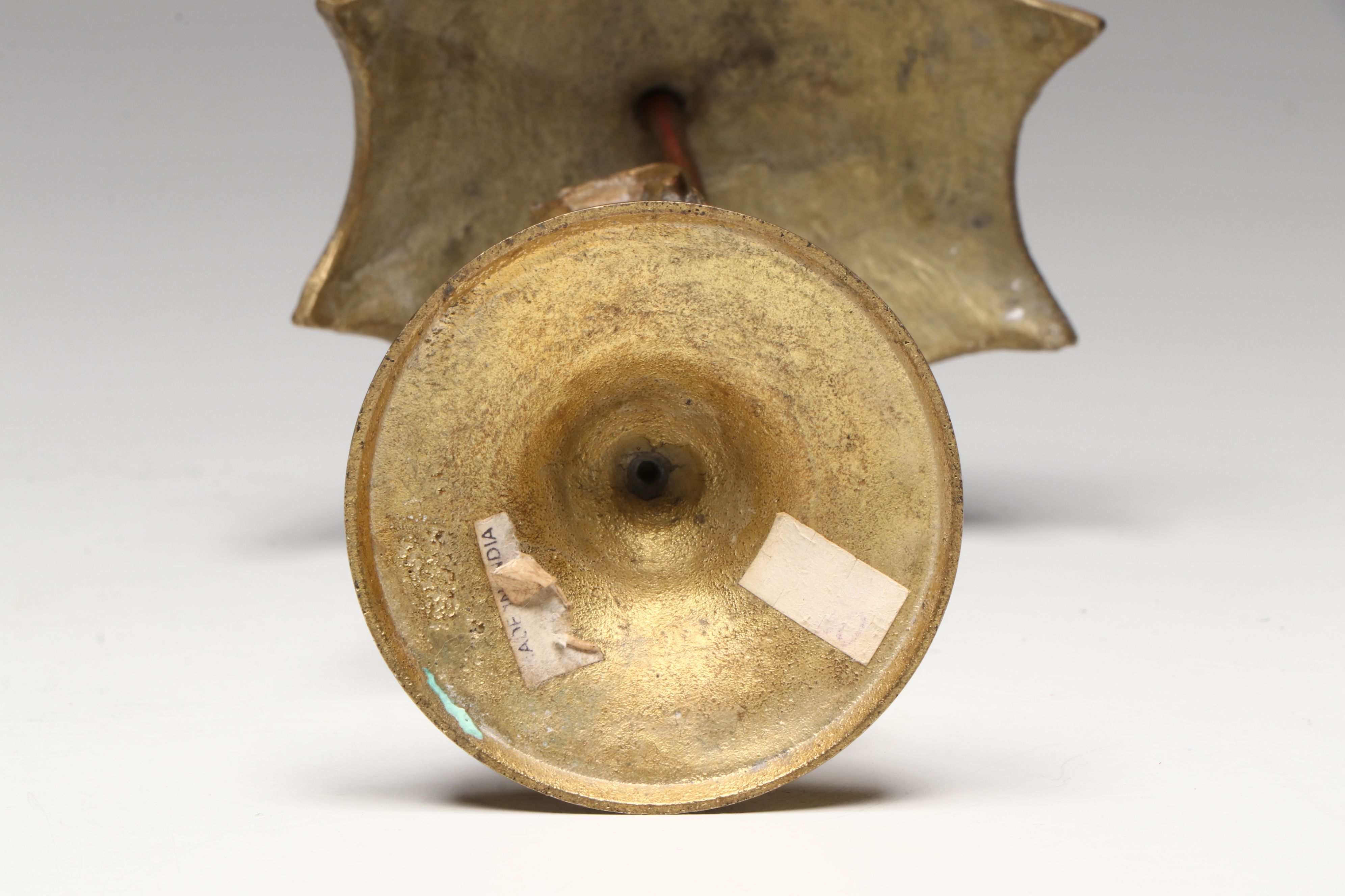 Brass Dolphin, Giraffe, and Frog with Enamel Umbrella Figurines