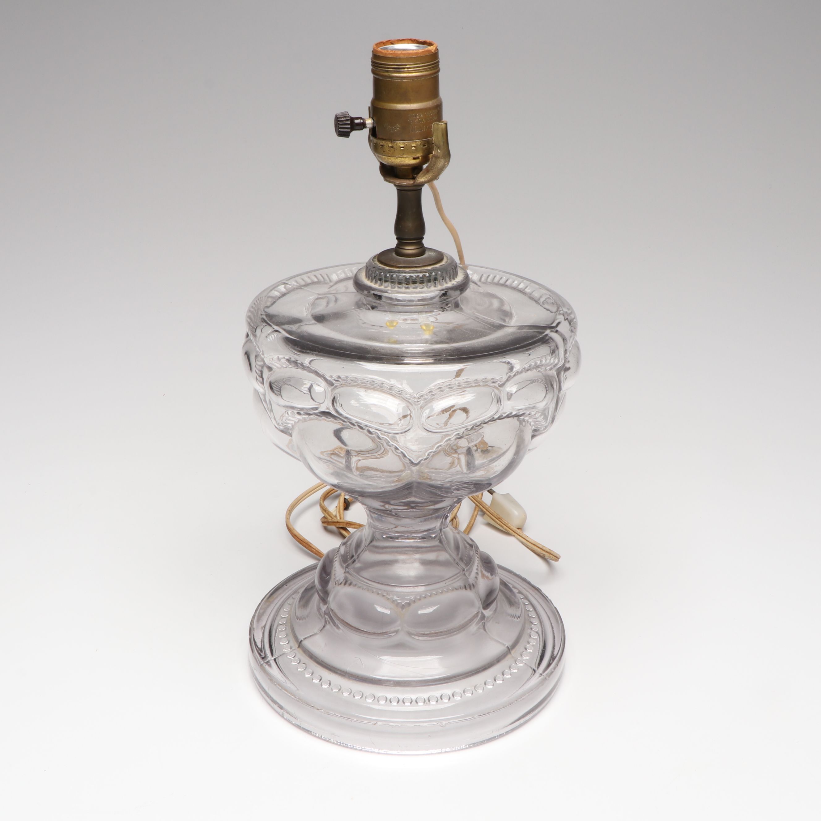 Marble Base, Amber, and More Glass Converted Oil Table Lamps