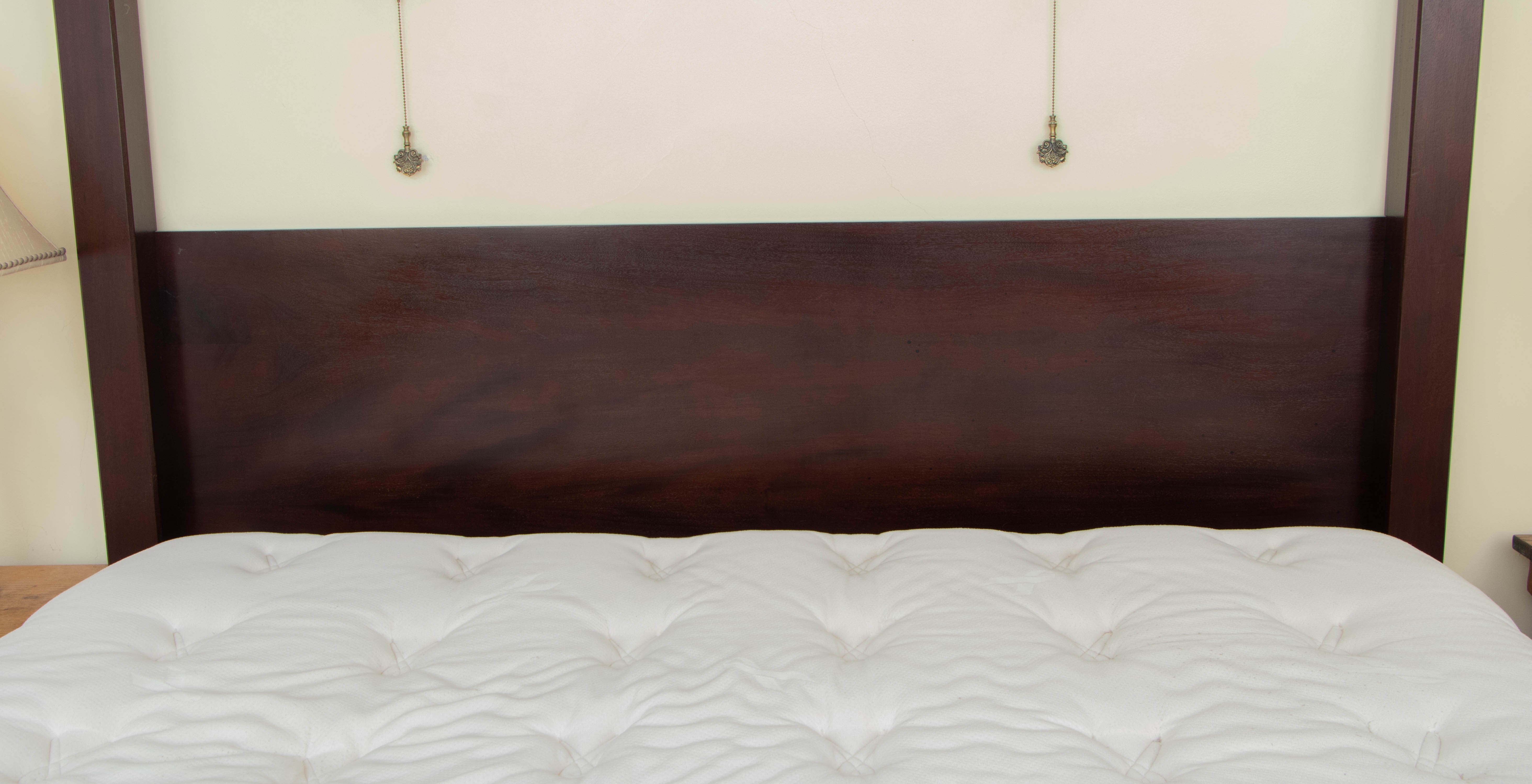 King Size Inlaid Wood Four Poster Bed Frame, Mid to Late 20th Century