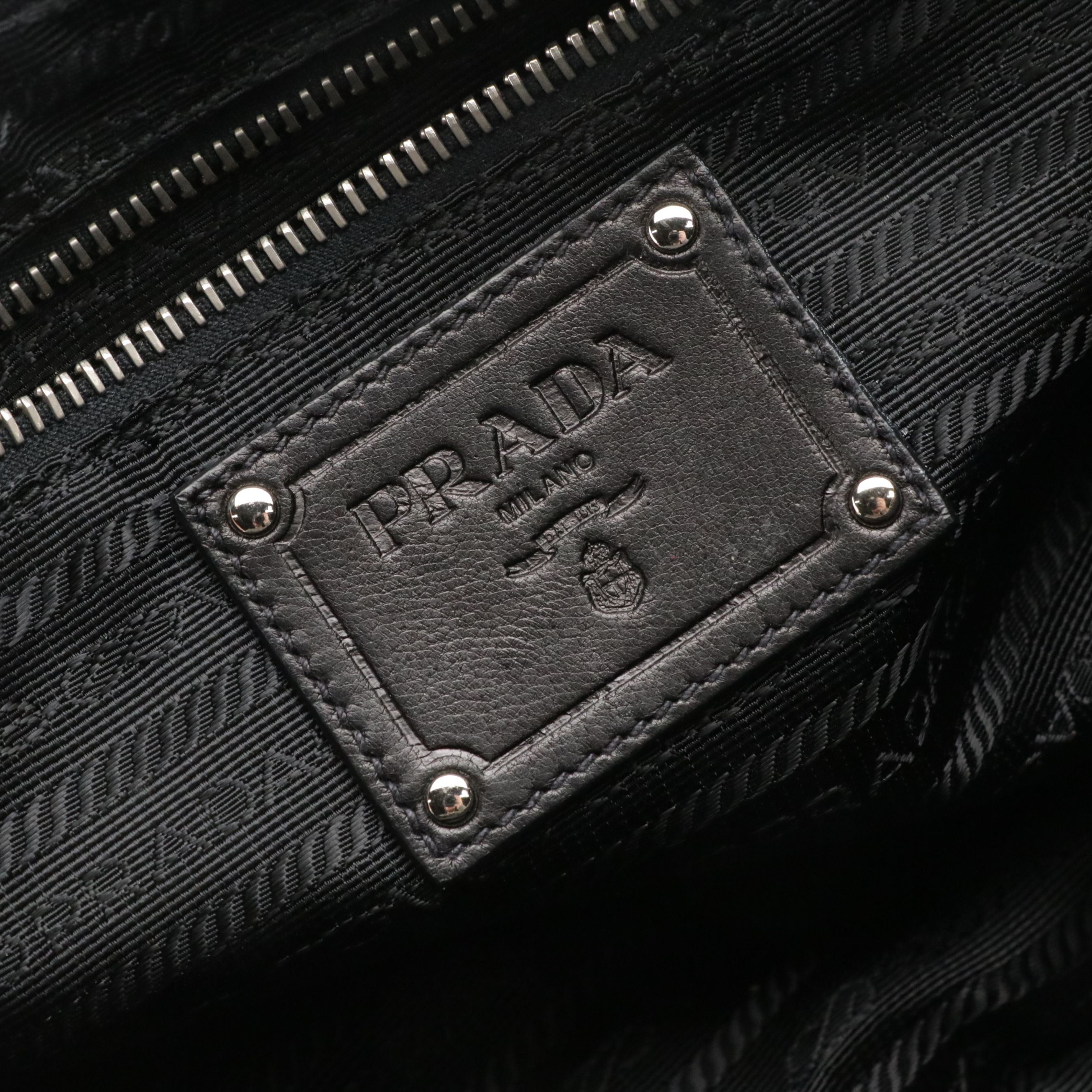 Prada Black Ruffled Lambskin Leather Shoulder Bag