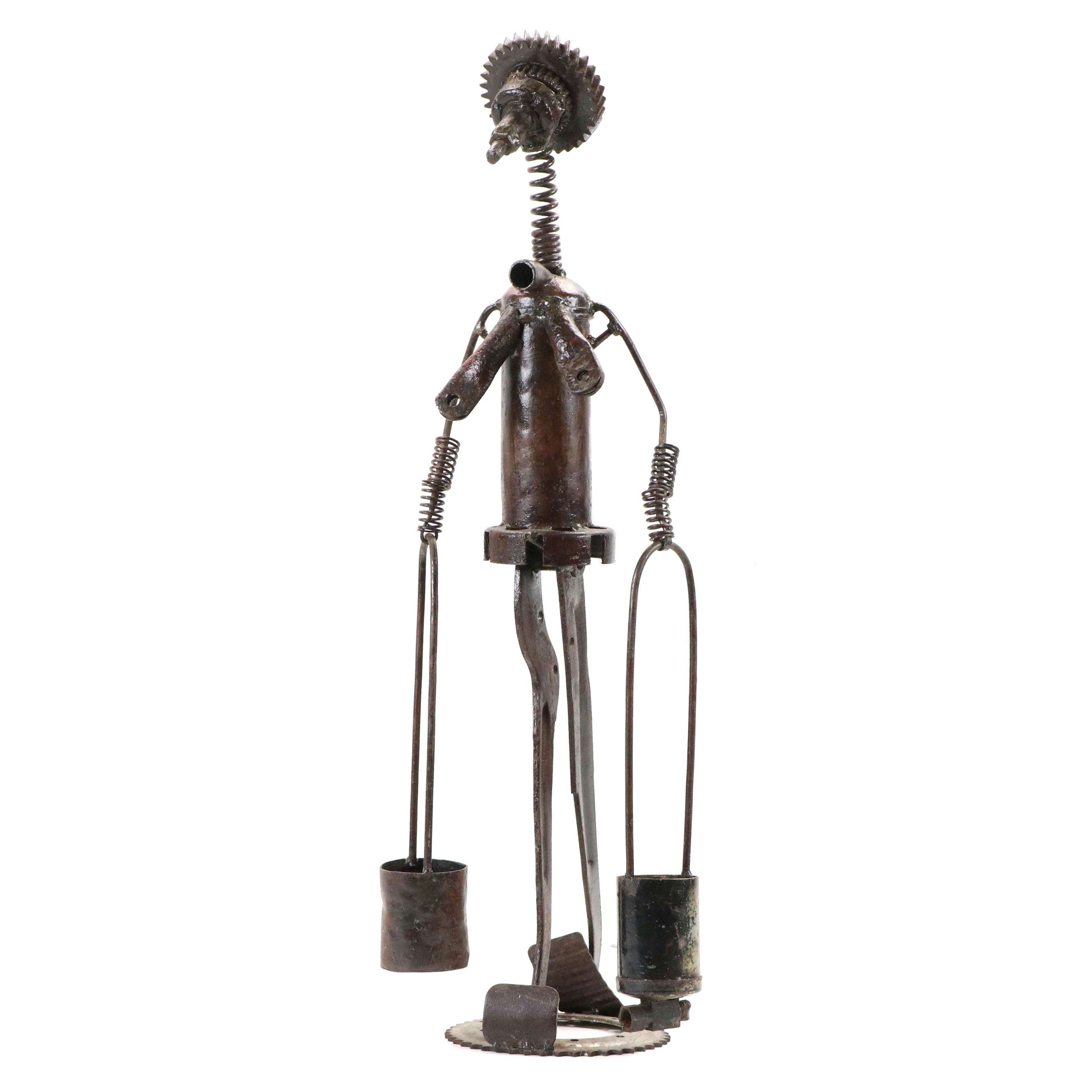 Simonet Biokou Figural Repurposed Scrap Metal Sculpture