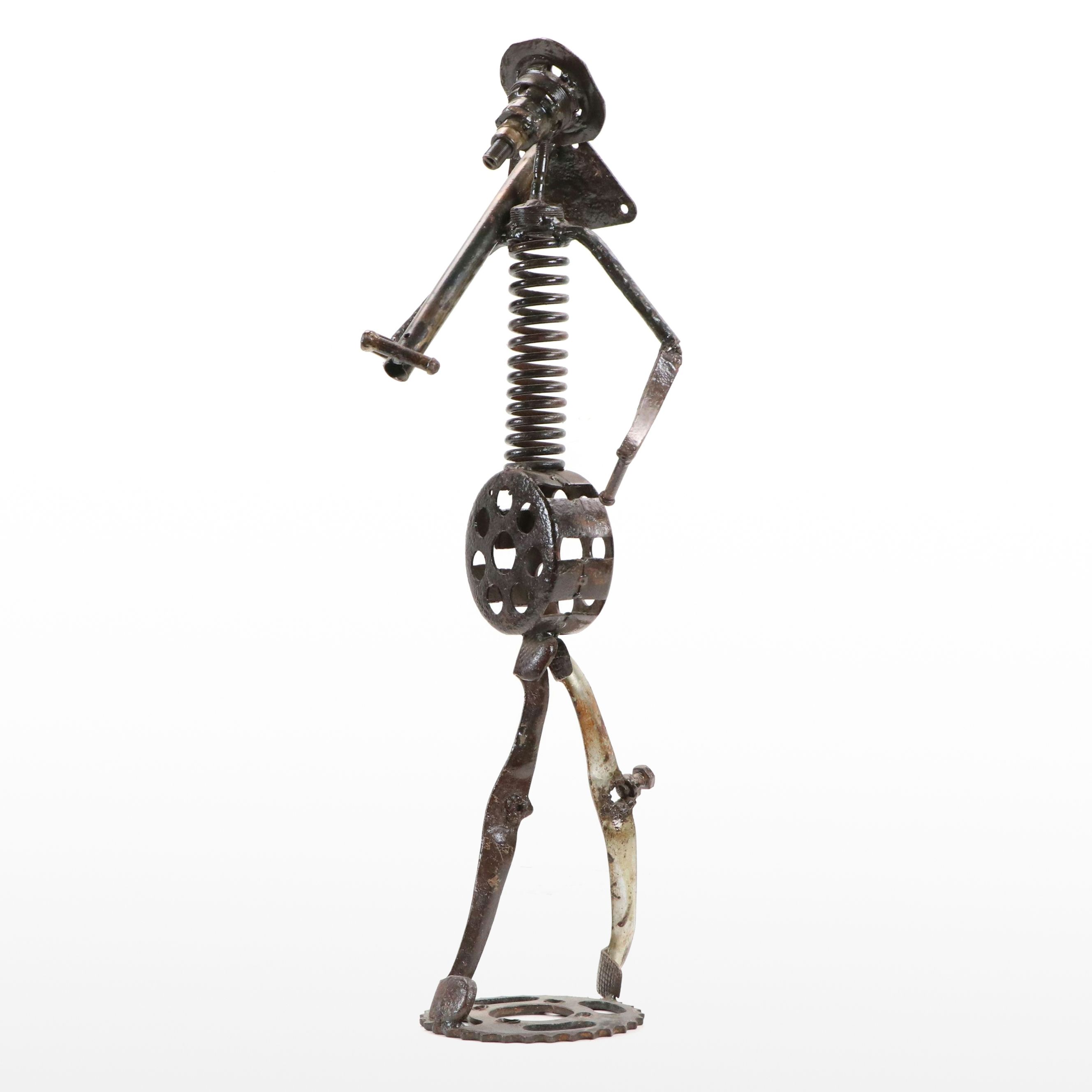 Simonet Biokou Figural Repurposed Scrap Metal Sculpture