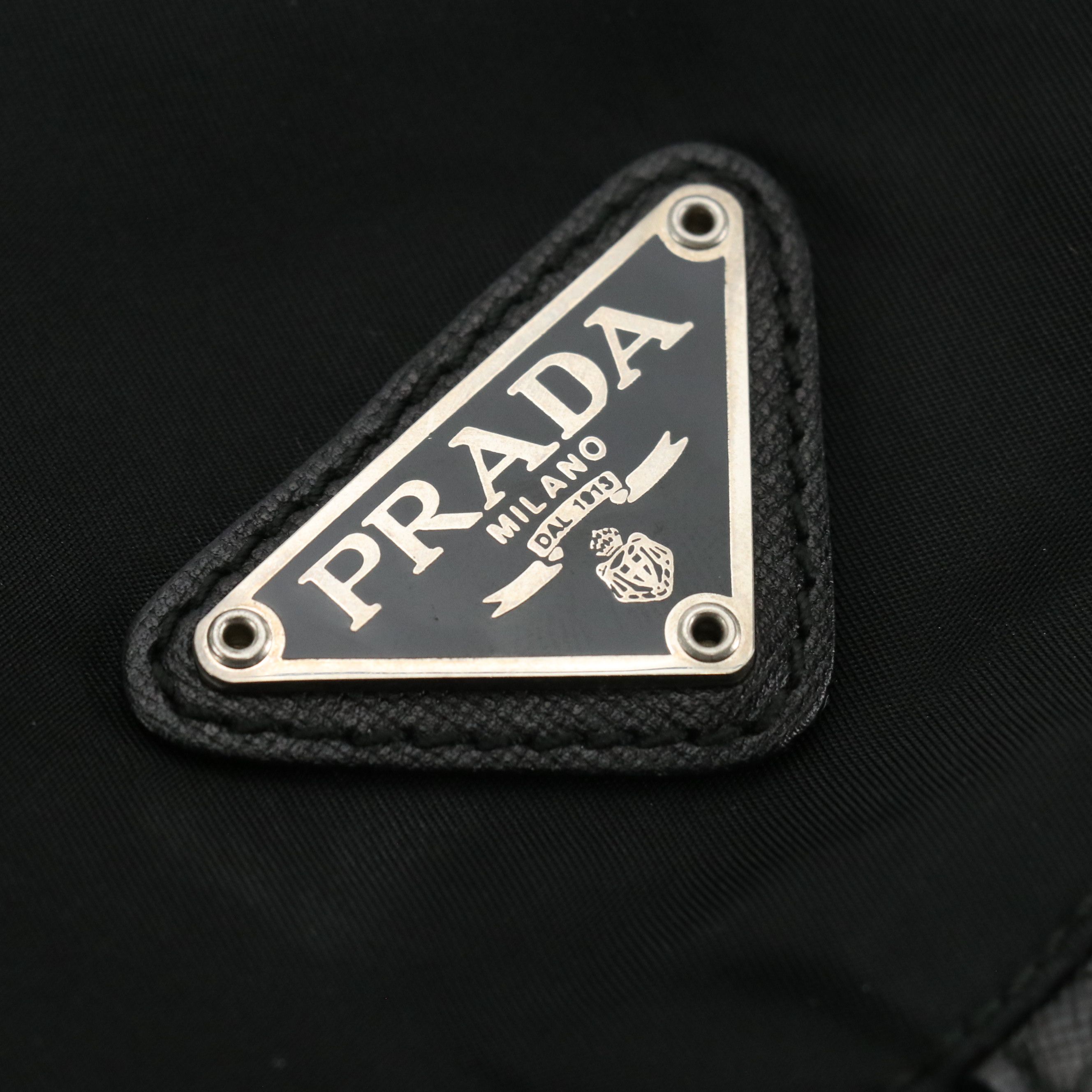 Prada Drawstring Backpack in Black Tessuto Nylon with Leather Accents