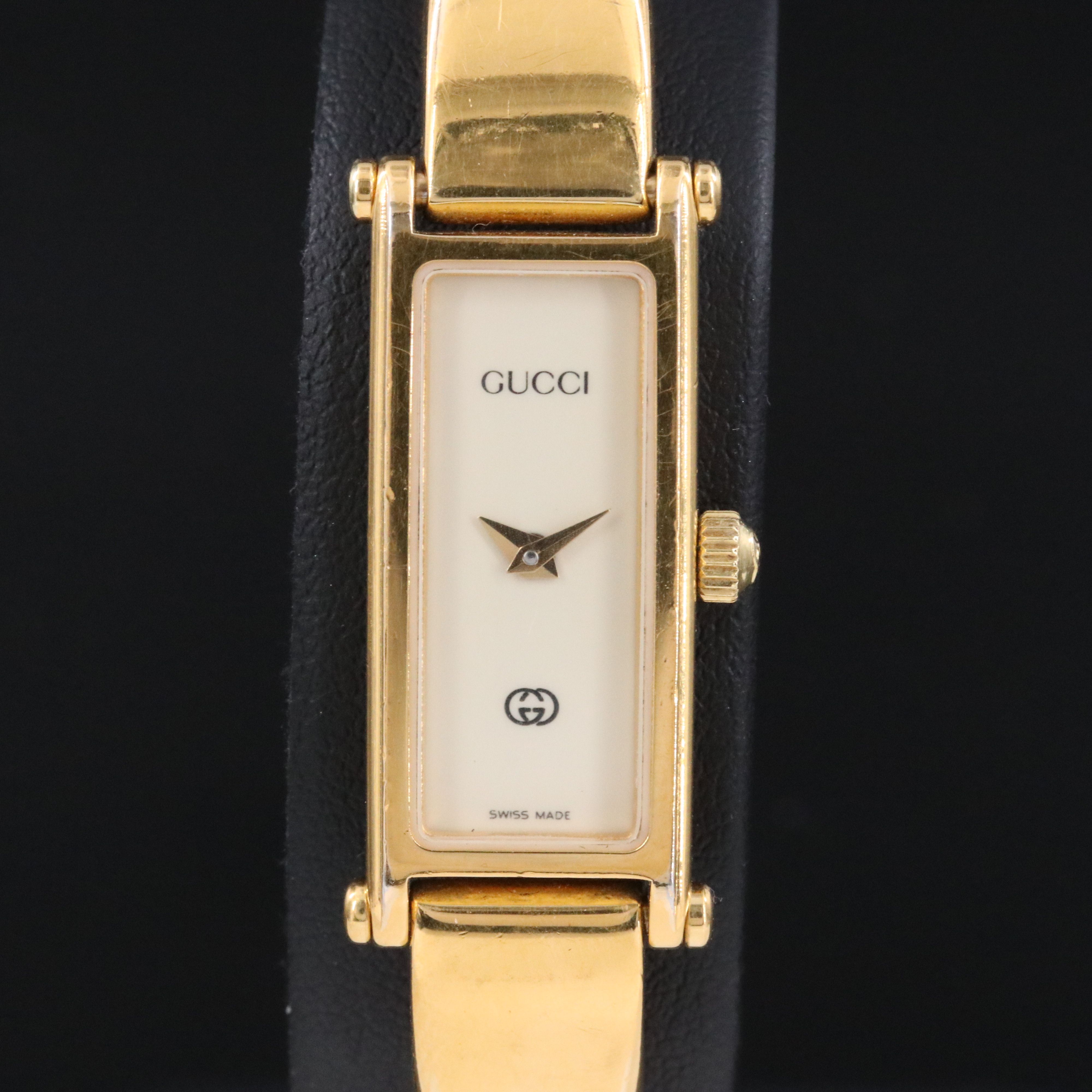Gucci 1500L Gold Plated Horse Bit Bangle Watch