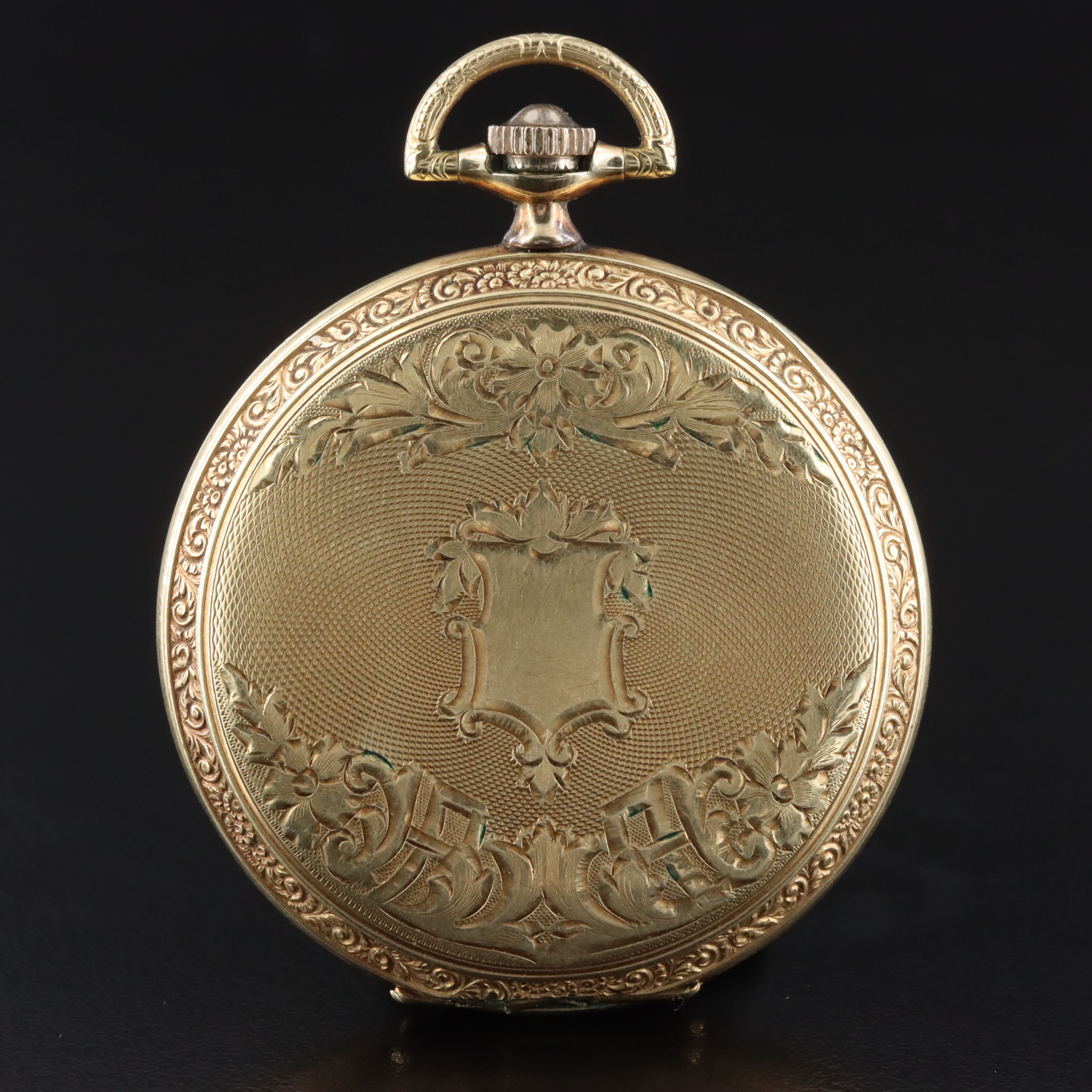 Illinois Art Deco Gold-Filled Open Face Pocket Watch