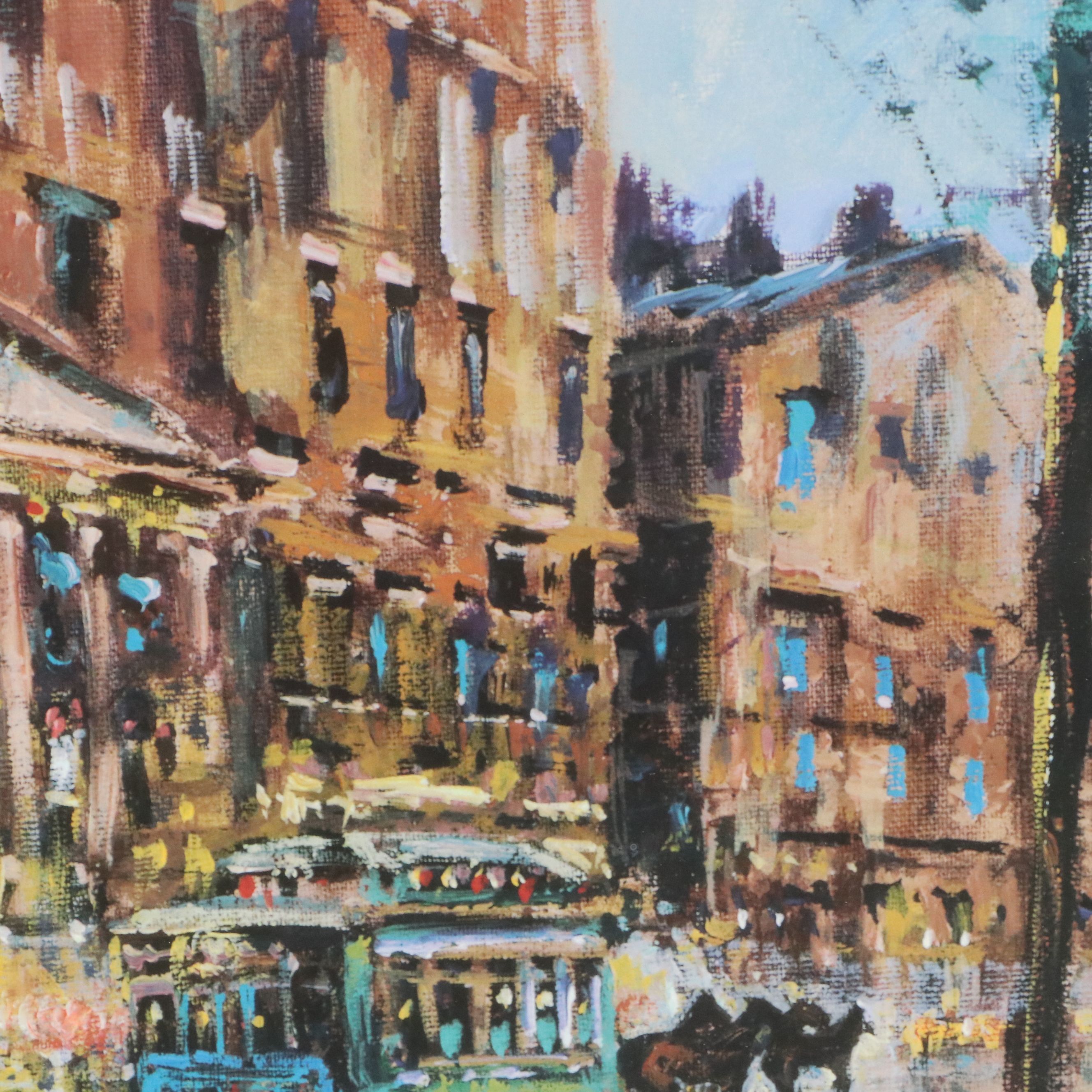 Offset Lithograph After Michael Schofield "Parisian Life"