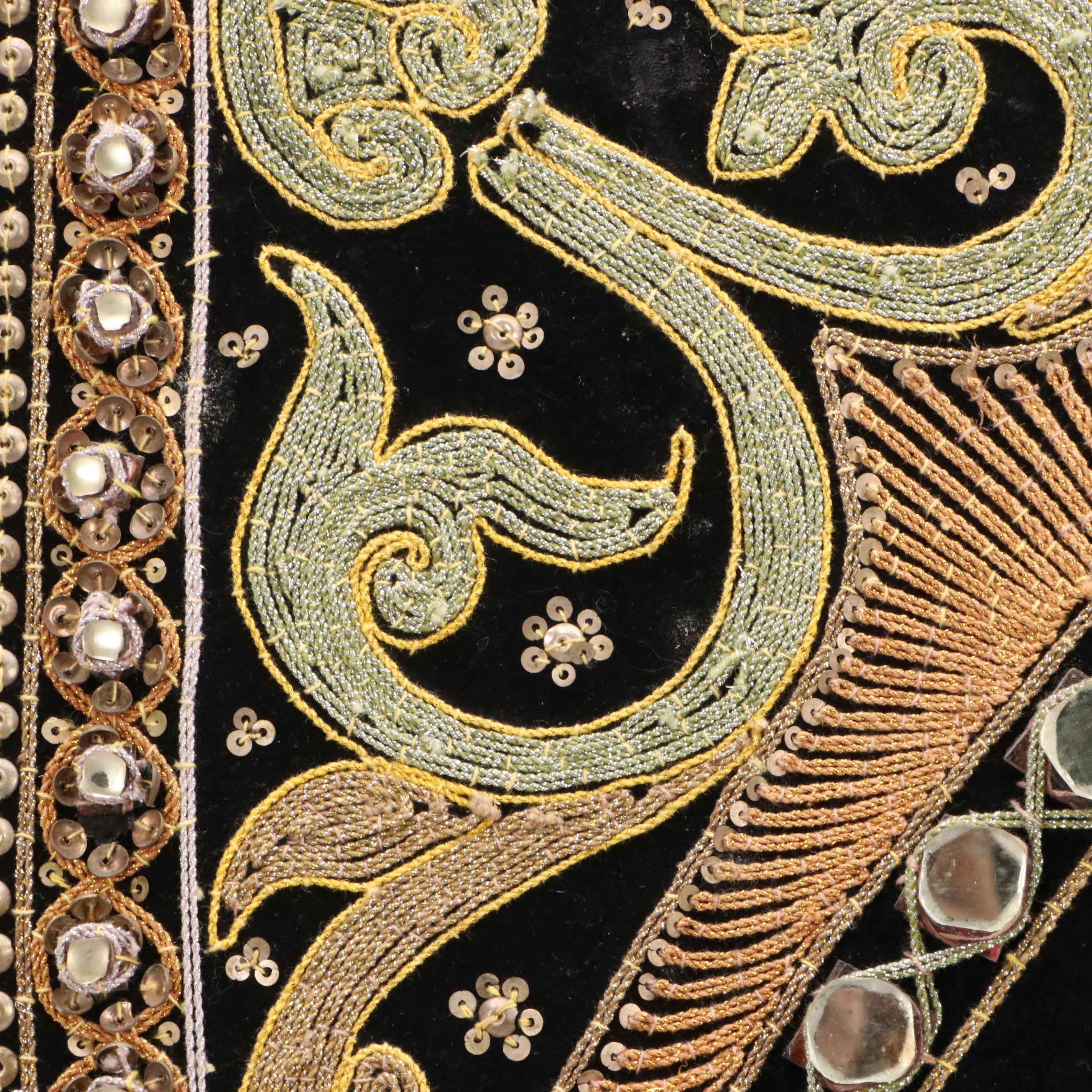 Thai Hand-Stitched and Embroidered Kalaga Panel of Elephant