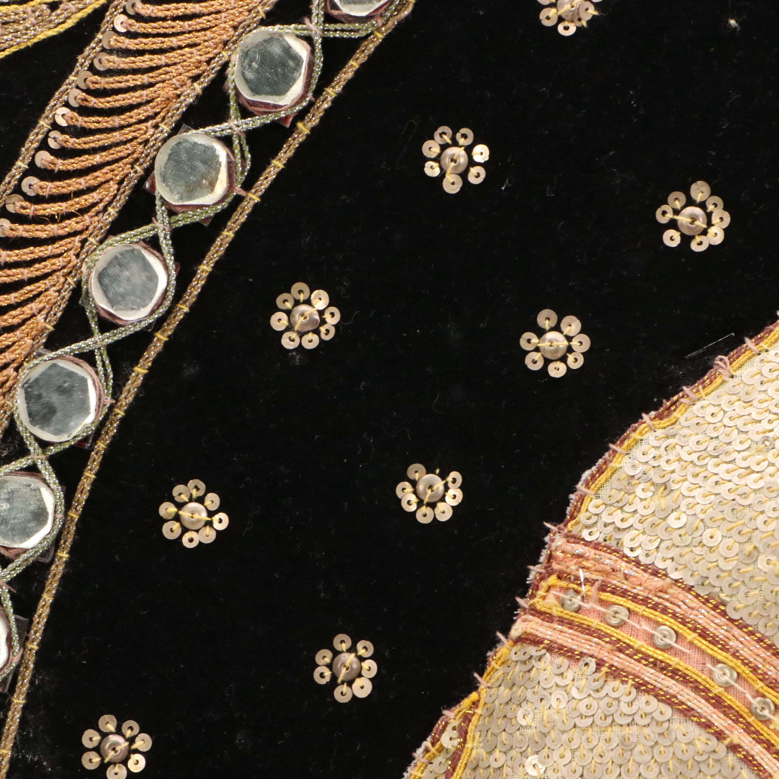 Thai Hand-Stitched and Embroidered Kalaga Panel of Elephant