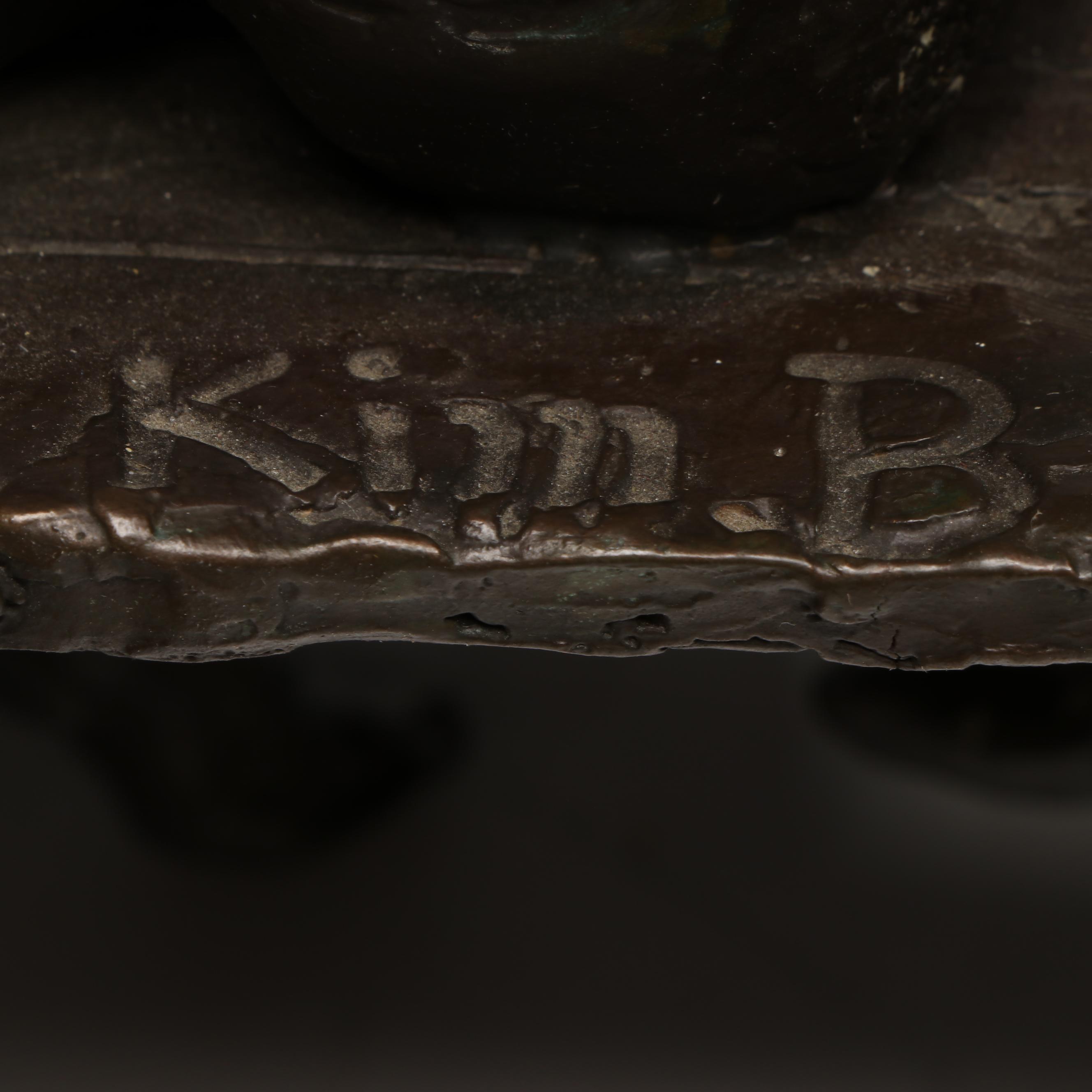 Bernard Kim Modernist Bronze "The Bench" Seated Family Sculpture