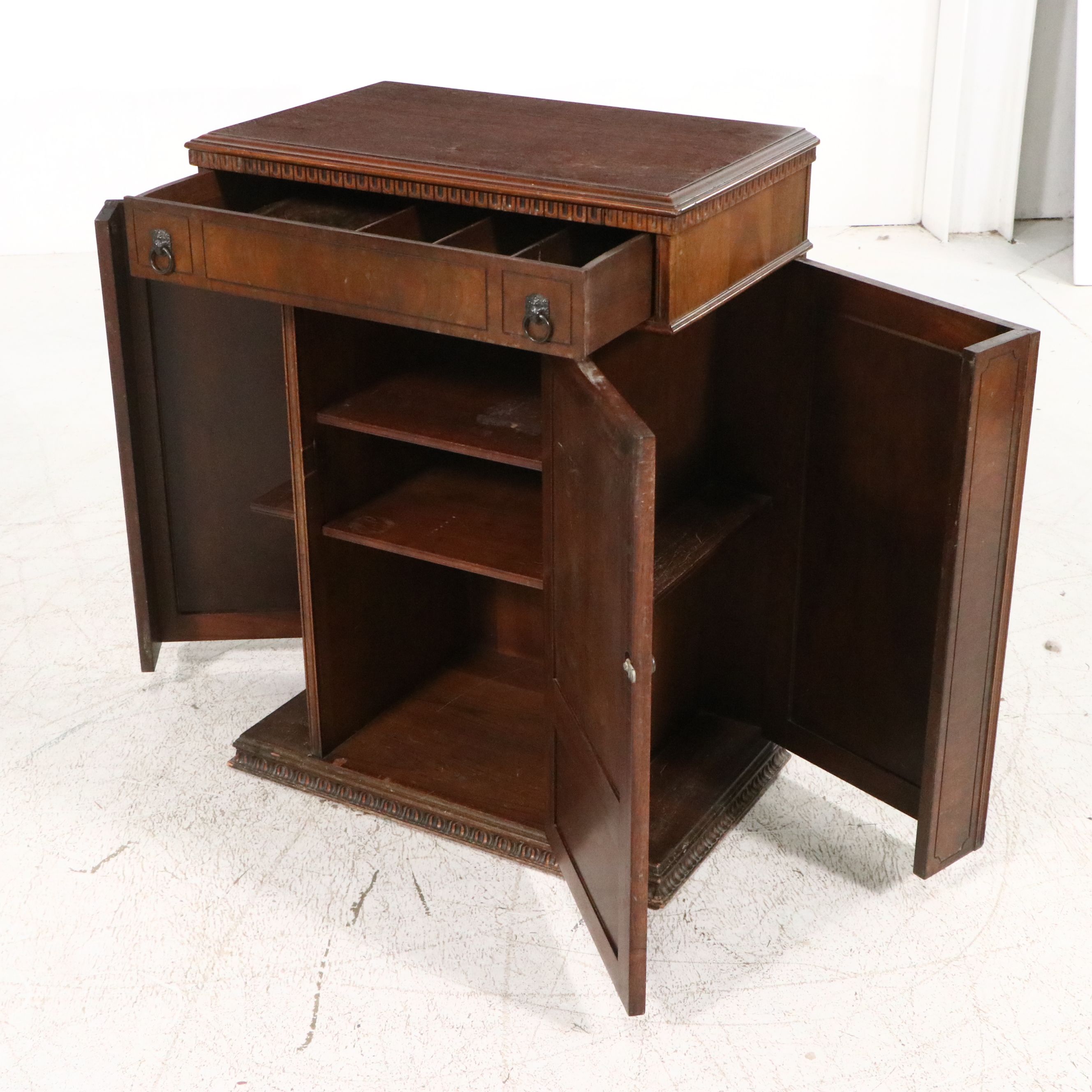 Louis Philippe Style Wooden Locking Cabinet