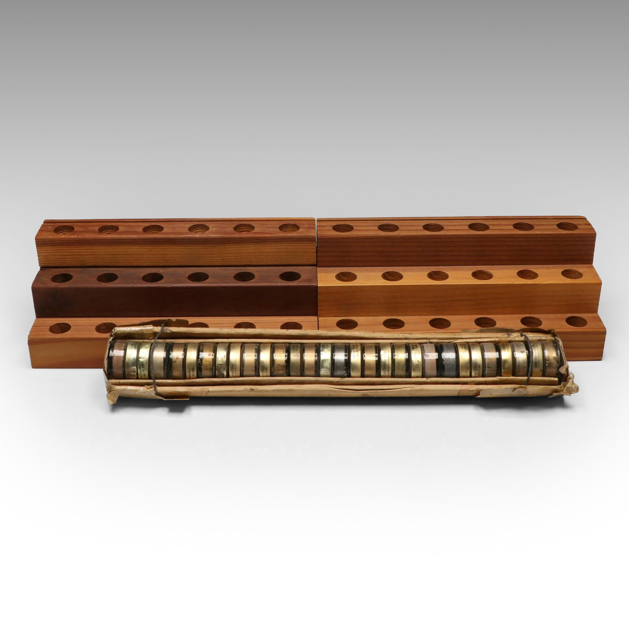 Treasure Gold Metallic Waxes with Handmade Wood Paint Tube Holders