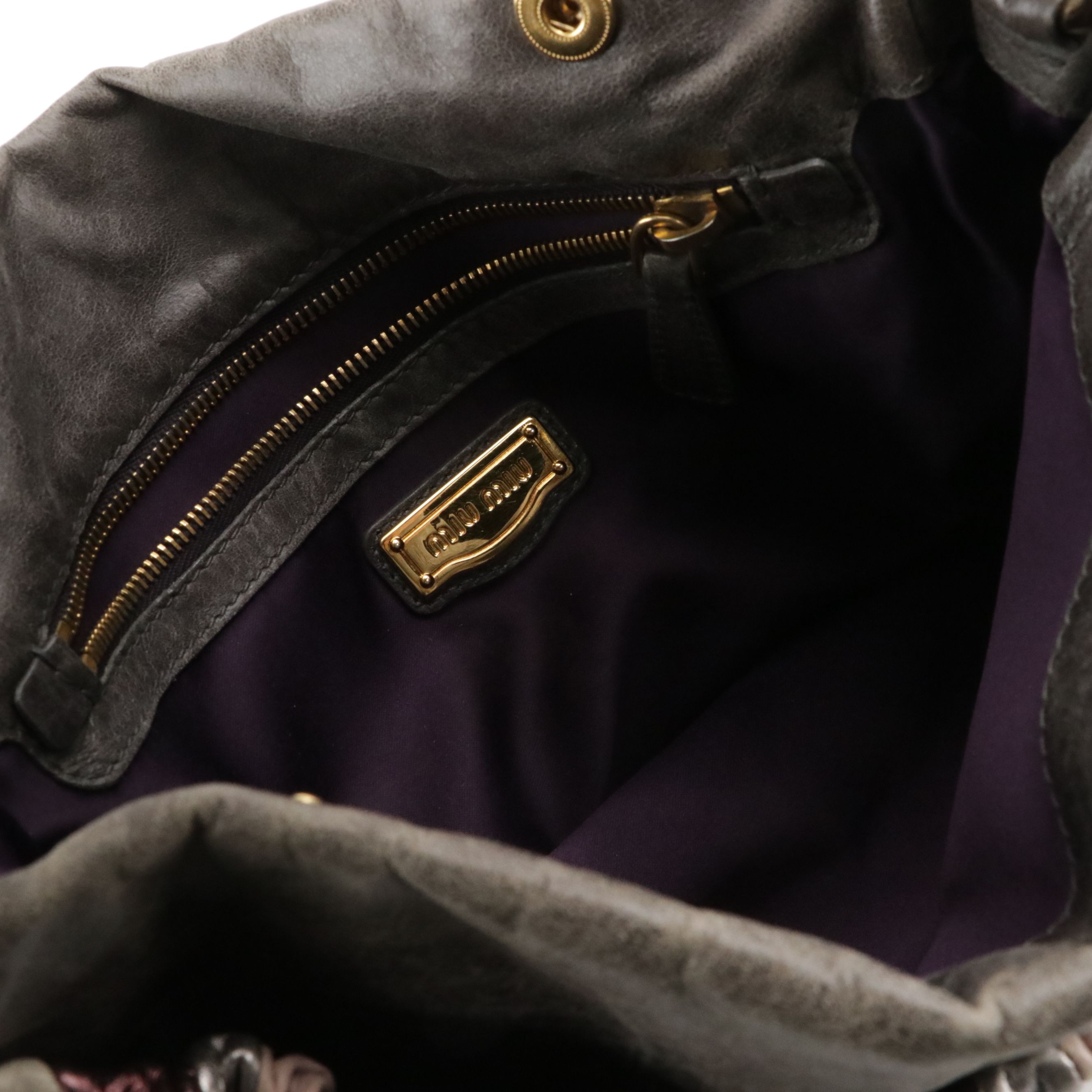 Miu Miu Braided Strap Harlequin Two-Way Bag in Silver/Pink Patchwork Leather