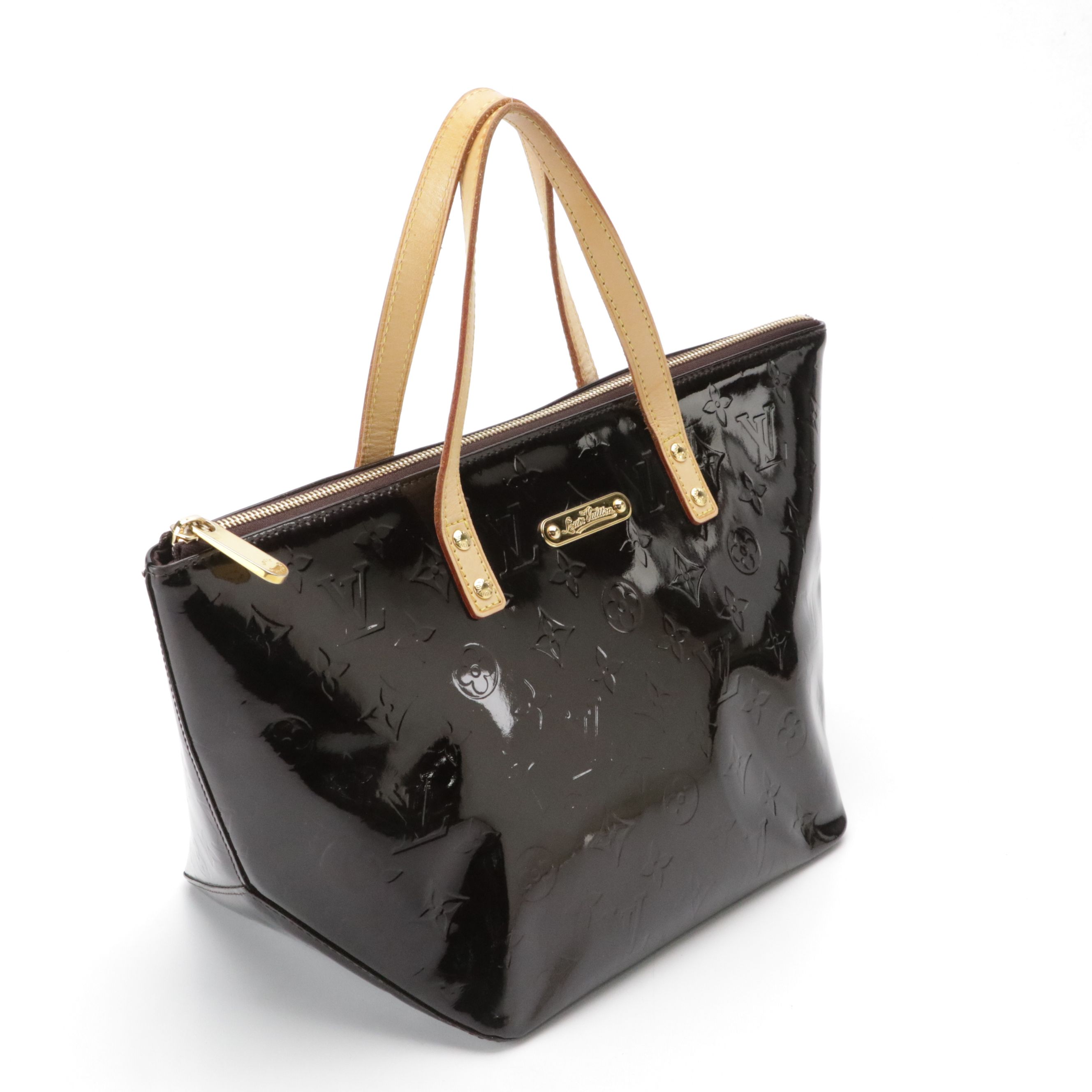 Louis Vuitton Bellevue Tote Bag in Amarante Monogram Vernis and Vachetta Leather