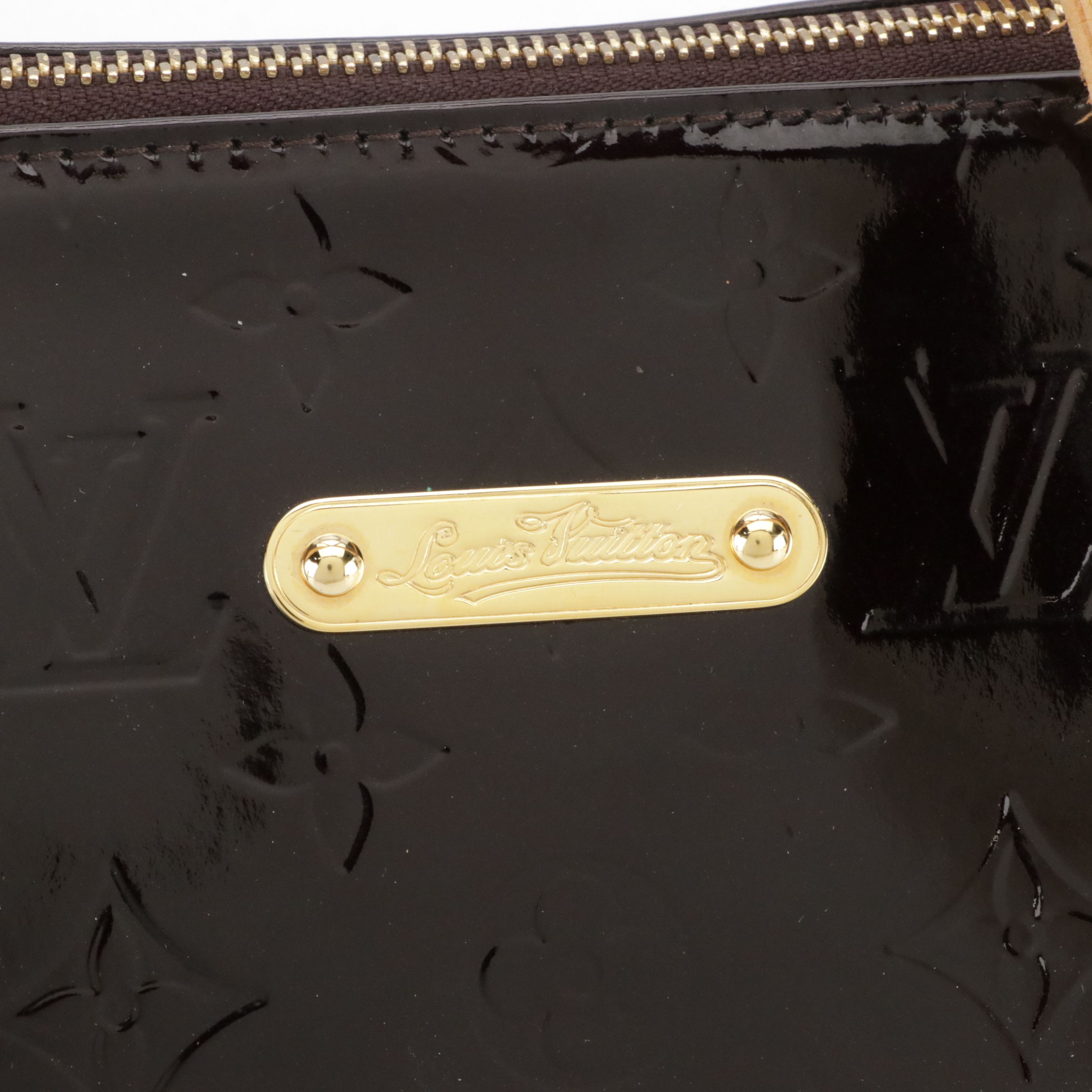 Louis Vuitton Bellevue Tote Bag in Amarante Monogram Vernis and Vachetta Leather