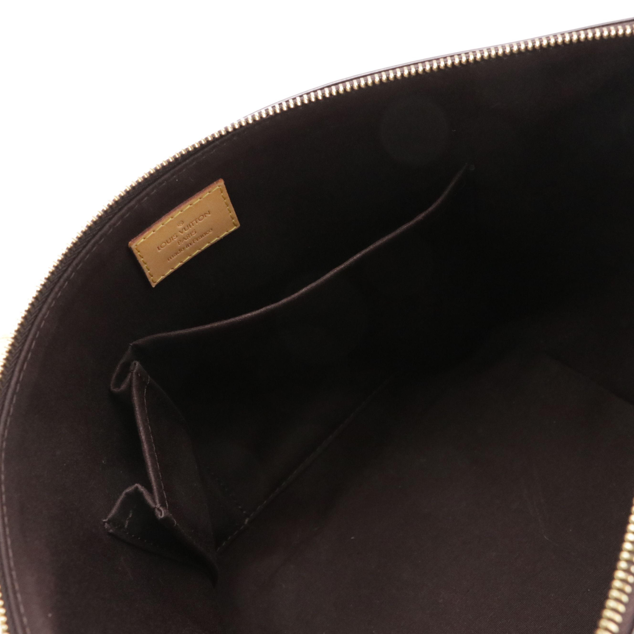 Louis Vuitton Bellevue Tote Bag in Amarante Monogram Vernis and Vachetta Leather