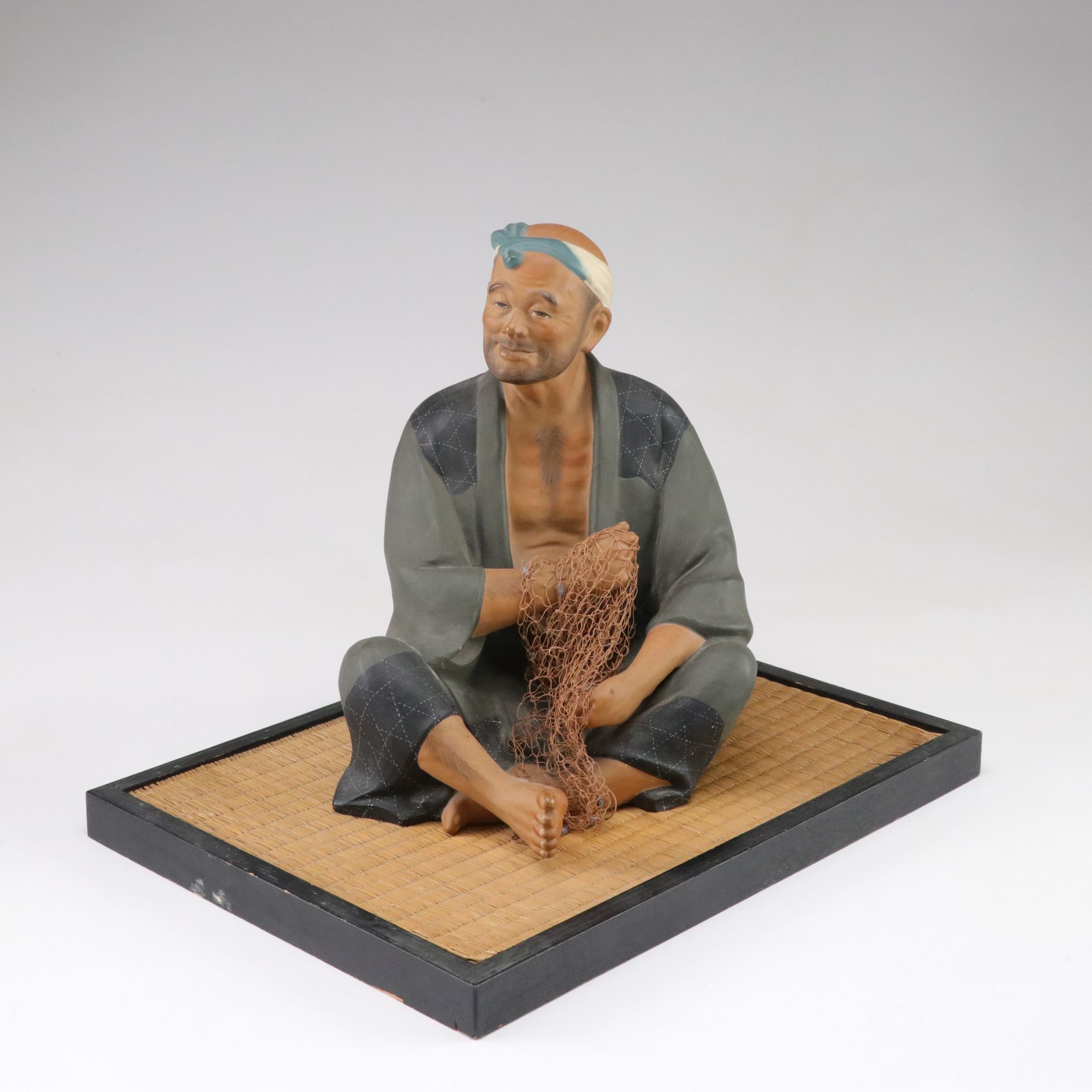 Hakata Urasaki Japanese Clay Figures, Mid-20th Century