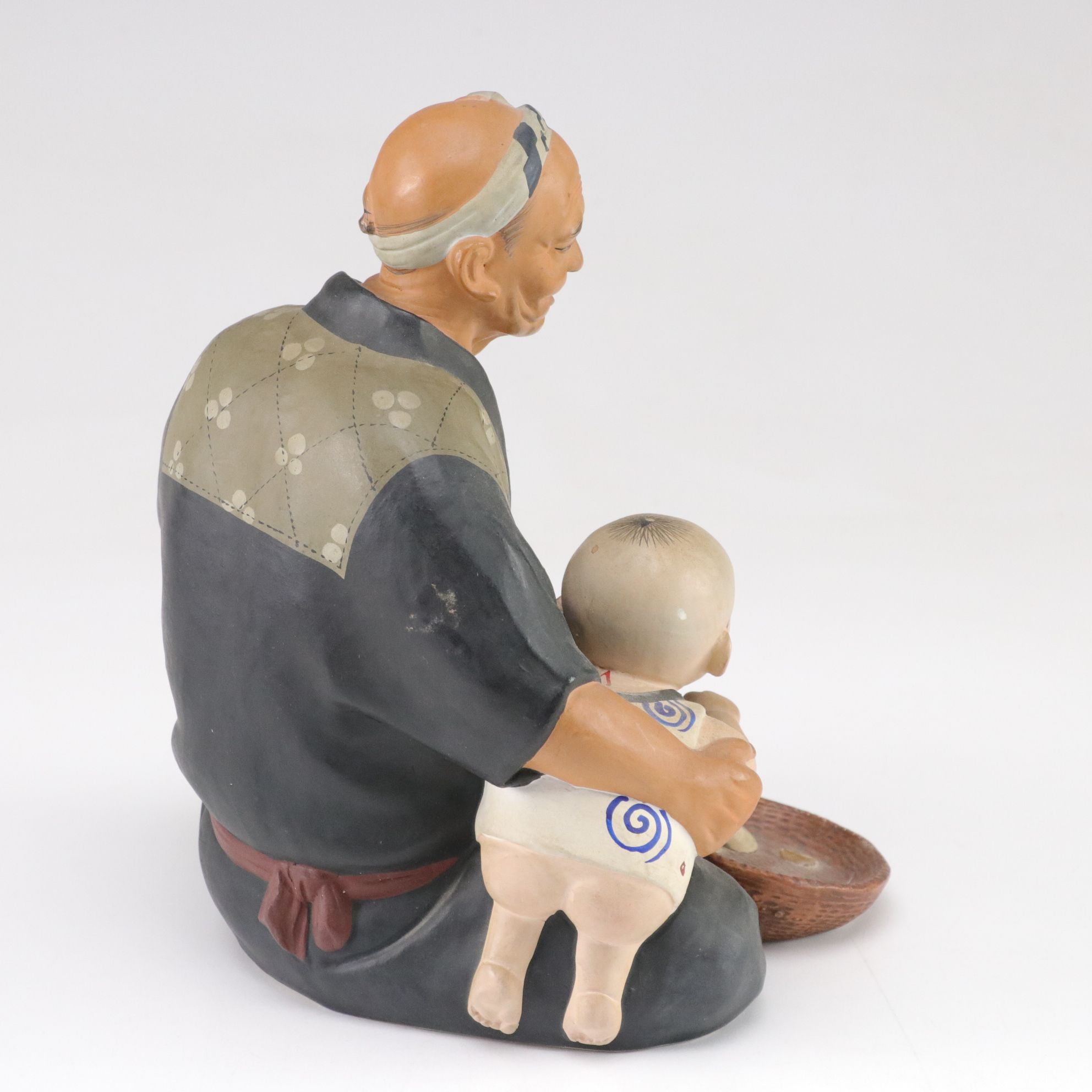Hakata Urasaki Japanese Clay Figures, Mid-20th Century