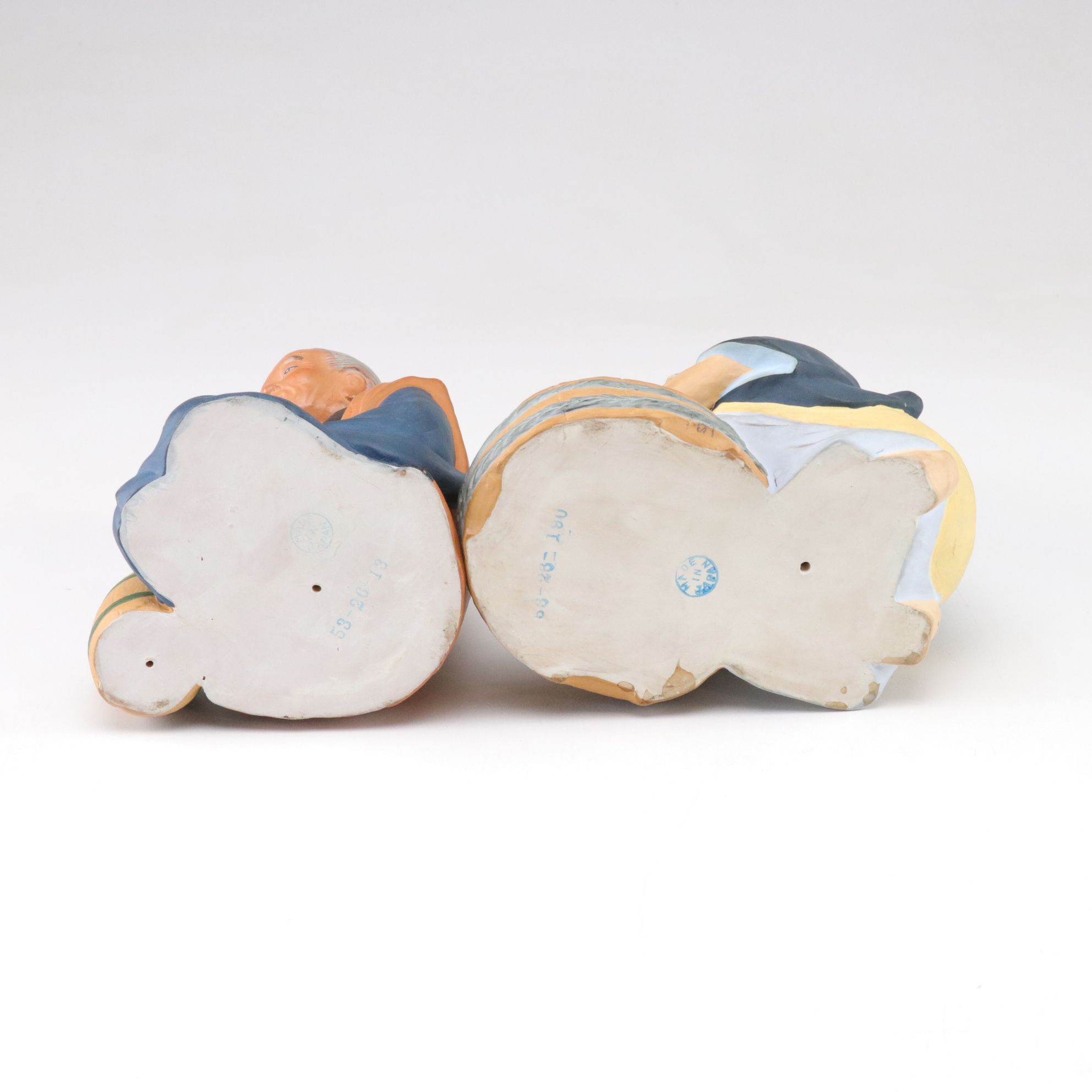 Hakata Urasaki Japanese Clay Figures, Mid-20th Century