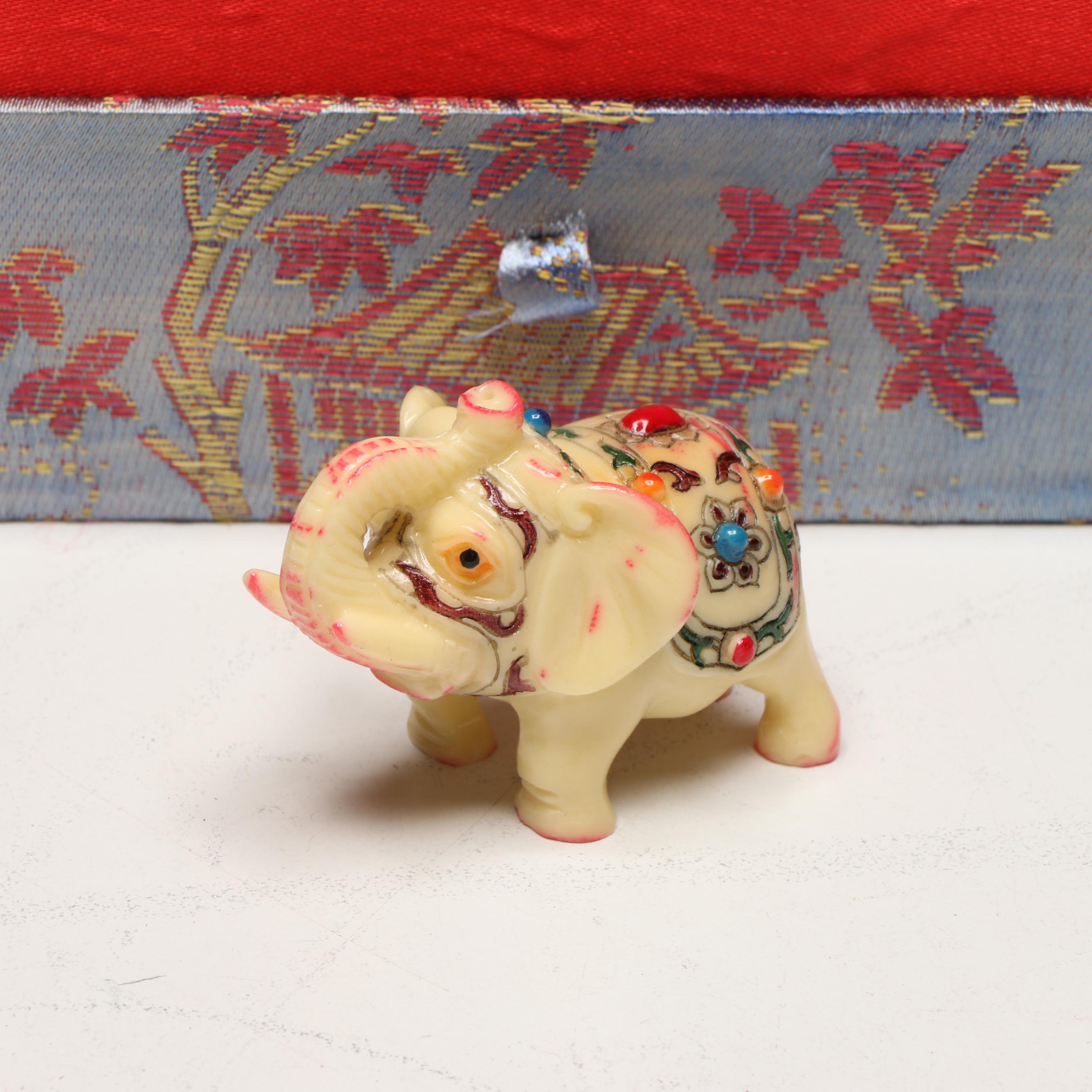 Yi Lin Chinese Resin Elephant Figures