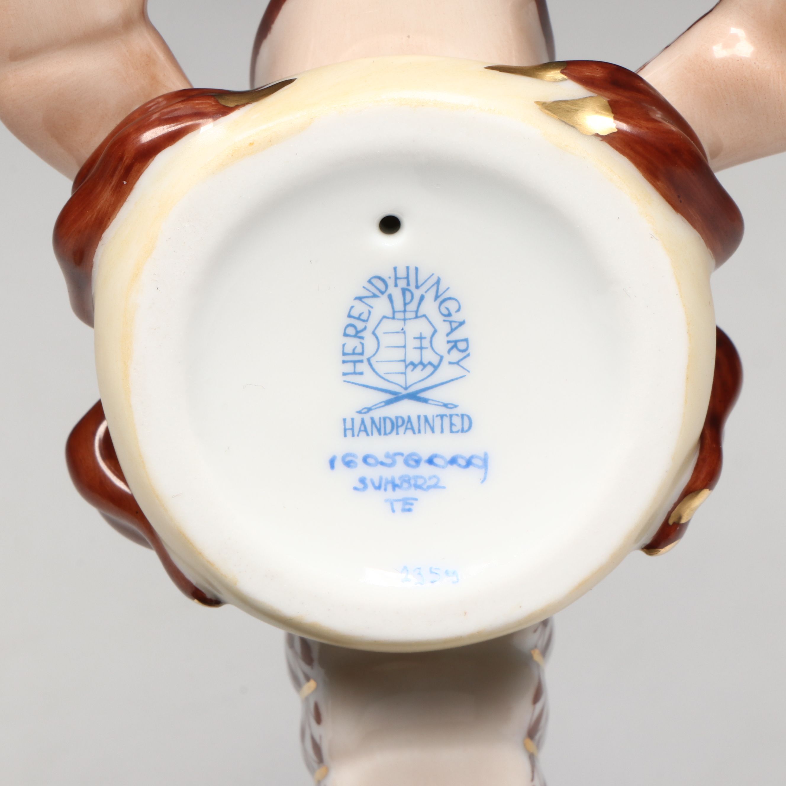 Herend Chocolate Fishnet with Gold "Lobster" Porcelain Figurine