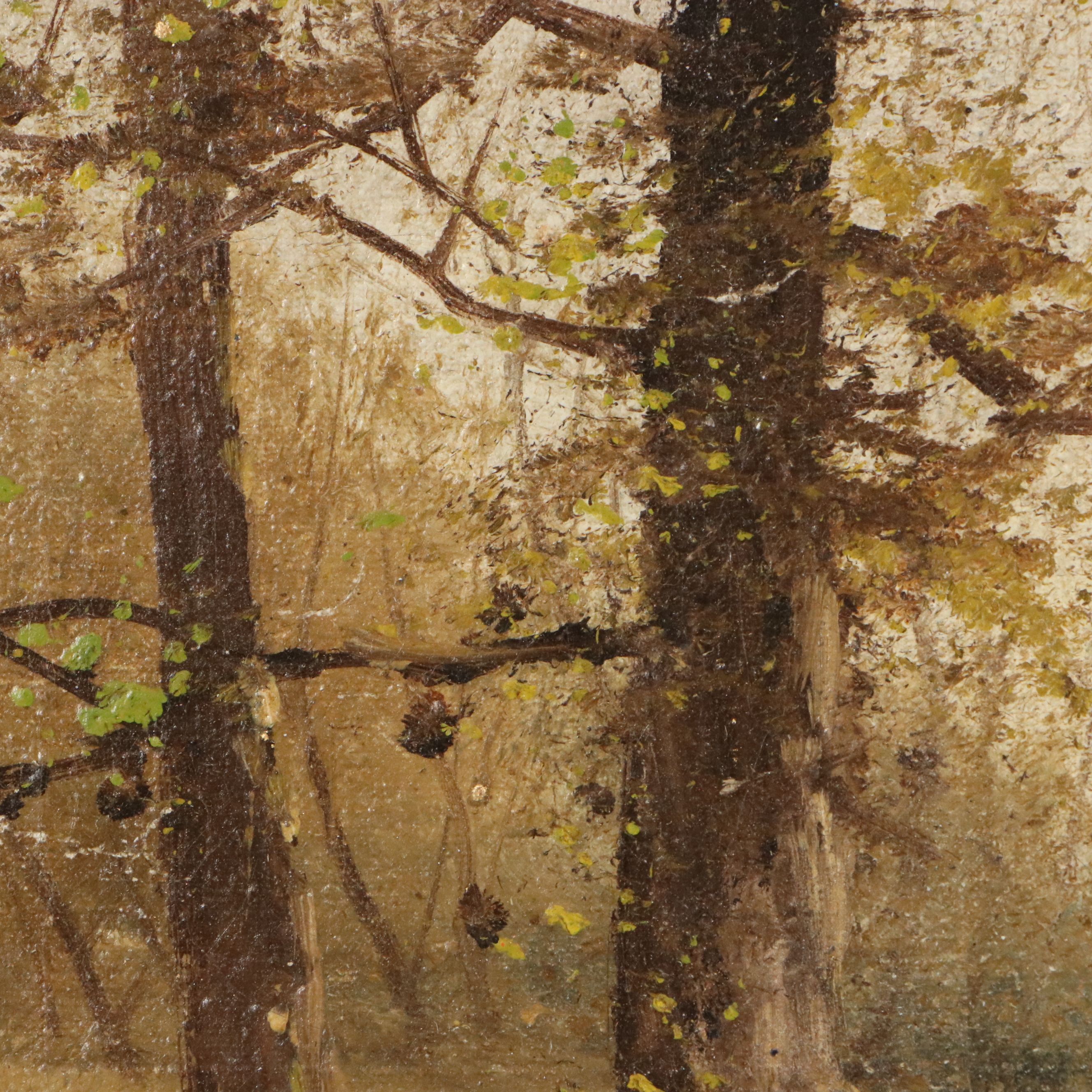 Landscape Oil Painting of Stream, Early 20th Century