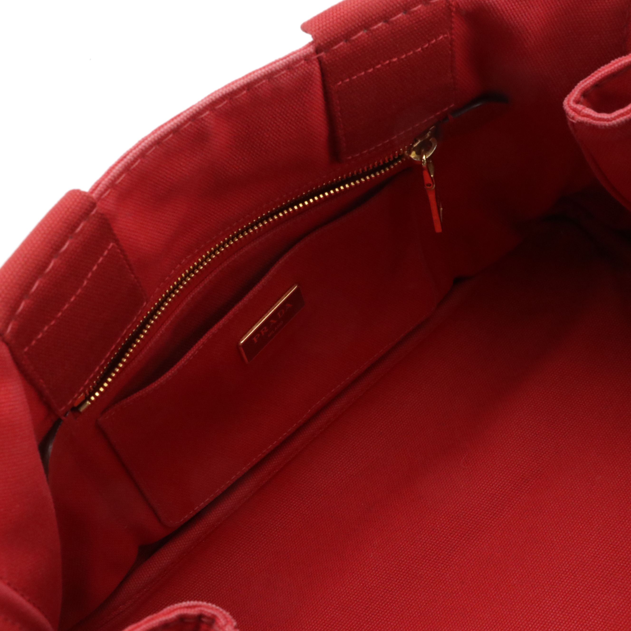 Prada Large Canapa Logo Tote in Red Canvas