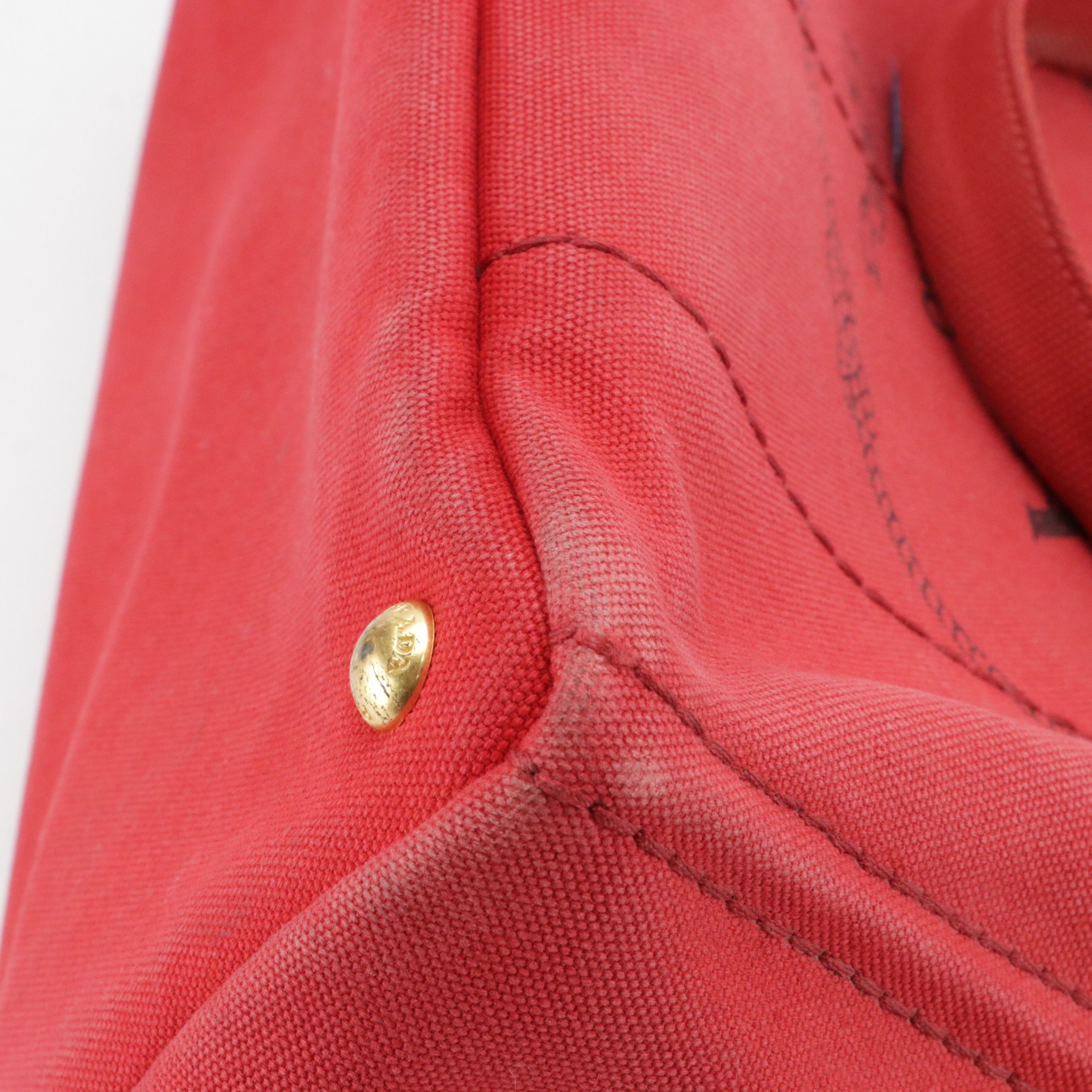 Prada Large Canapa Logo Tote in Red Canvas