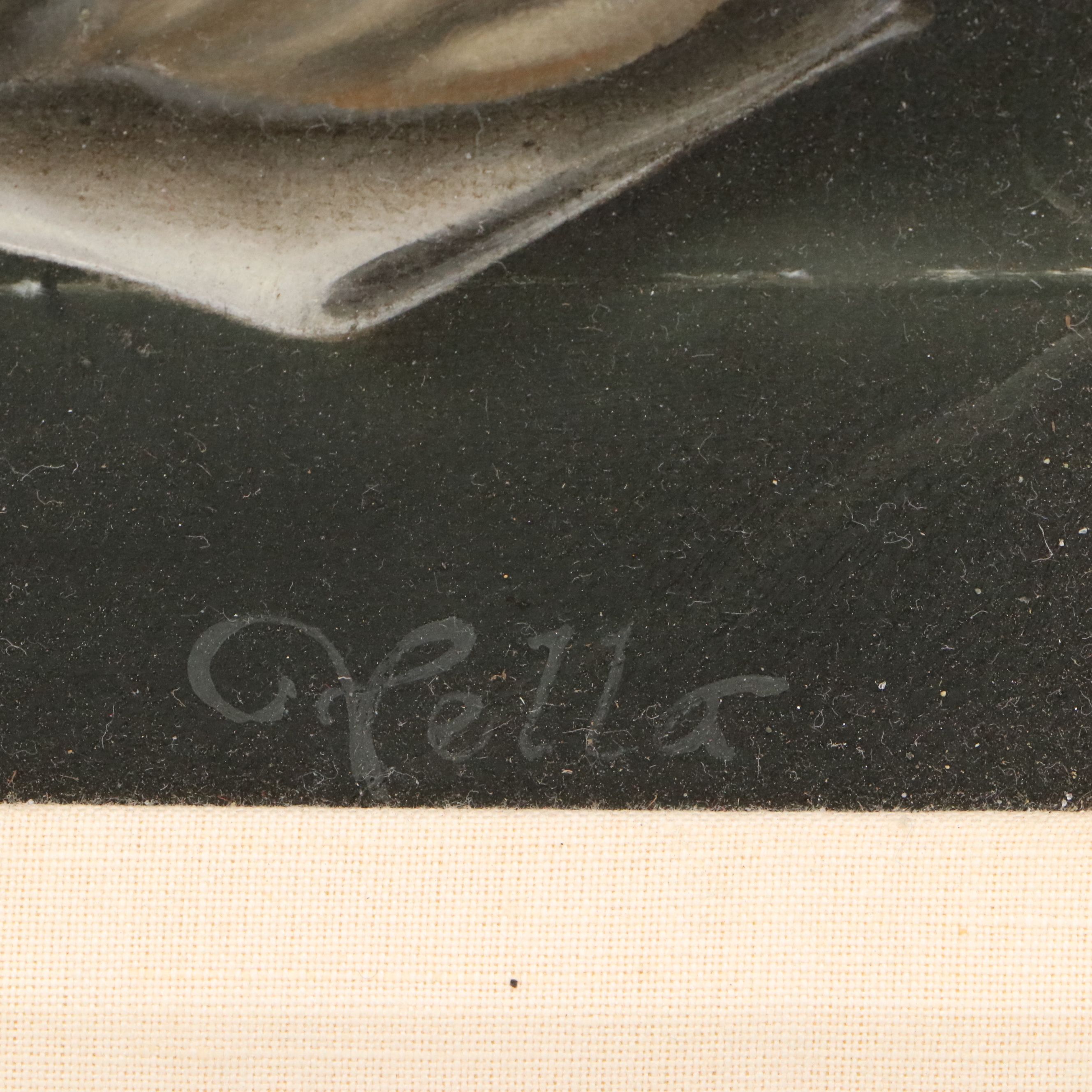 Joseph Vella Still Life Oil Painting with Clock and Golf Tees