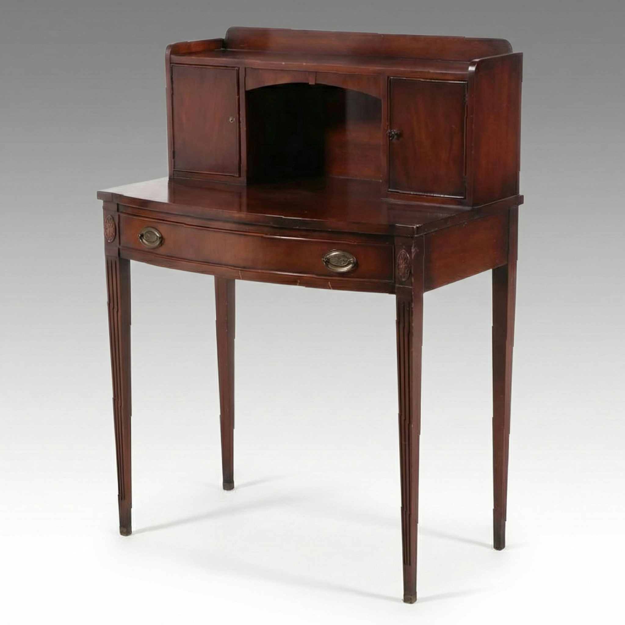 Federal Revival Mahogany Lady's Writing Desk with Cabinet Top