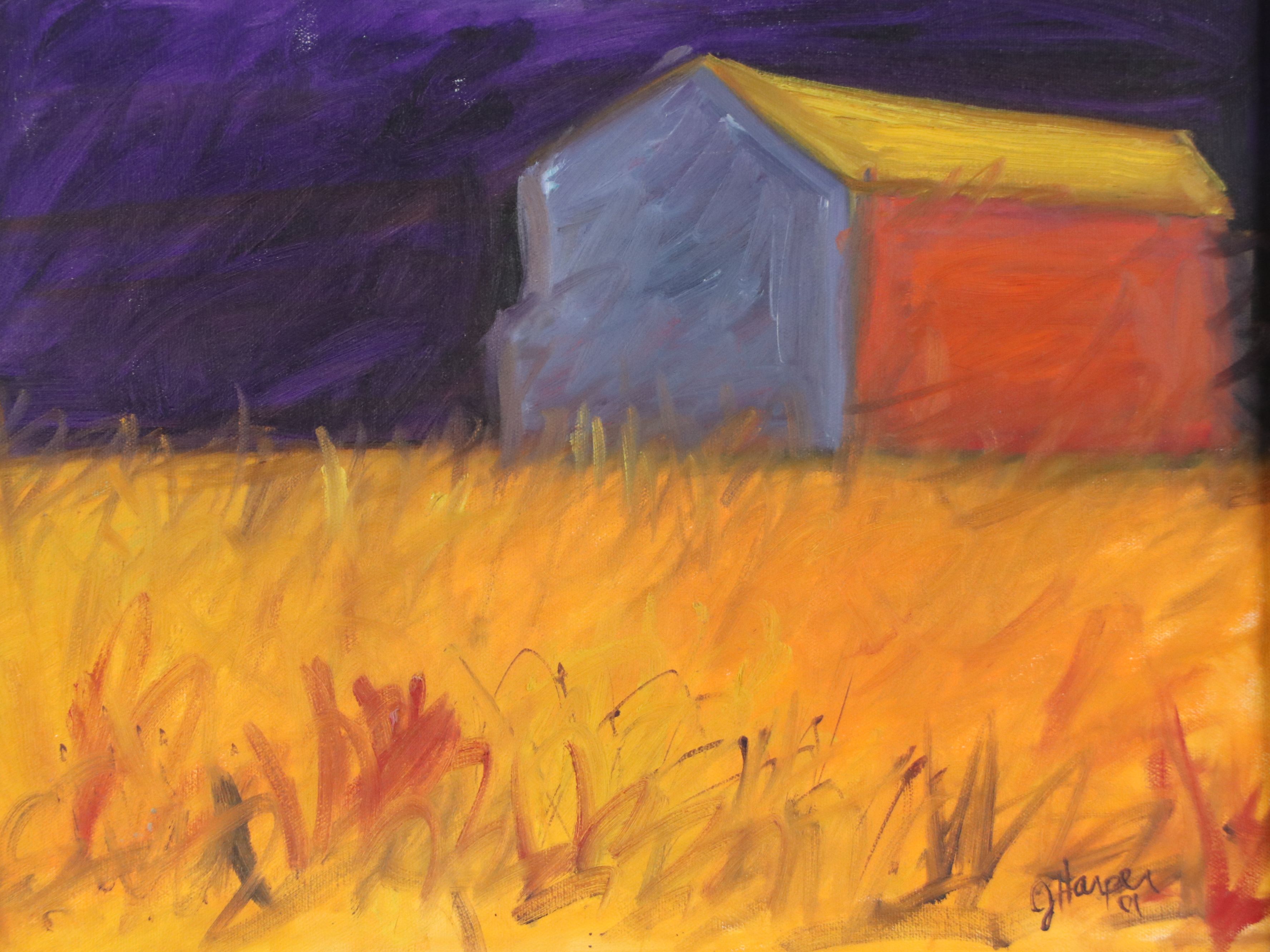 J. Harper Landscape with Barn Oil Painting, 2001