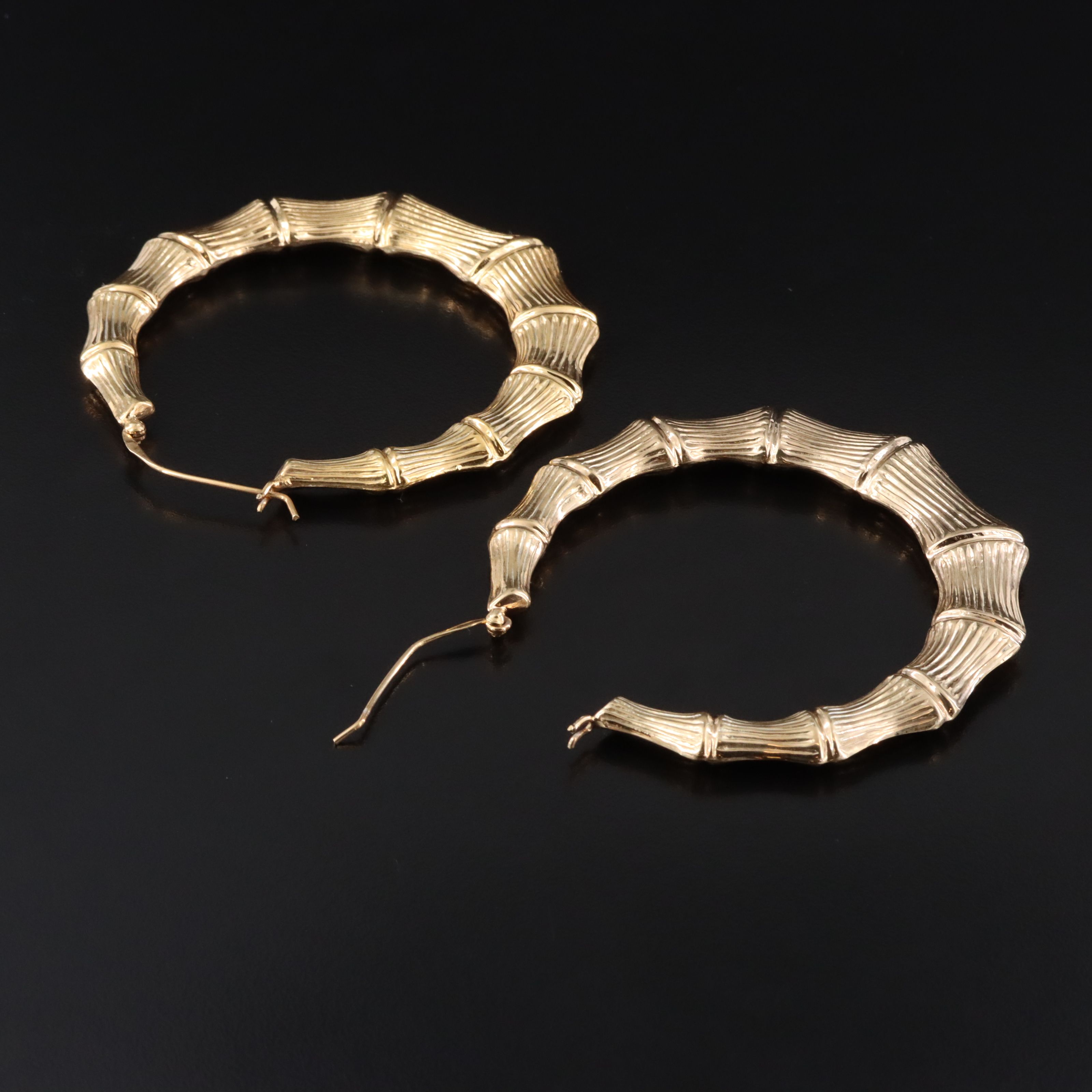 Sterling Bamboo Large Hoops