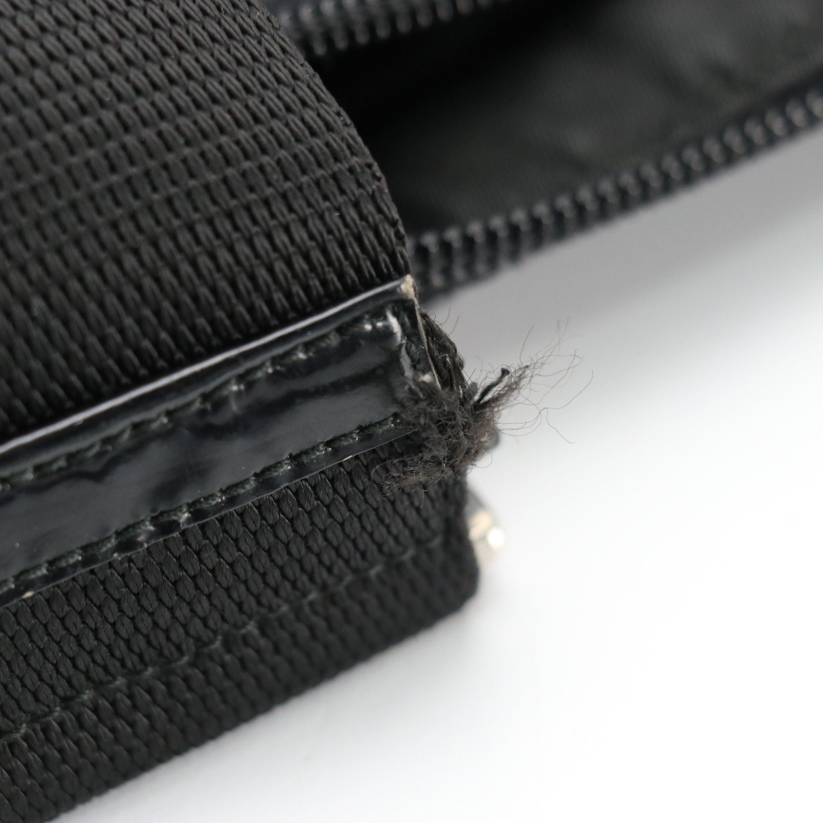 Prada Flat Crossbody Zip Bag in Black Tessuto Nylon