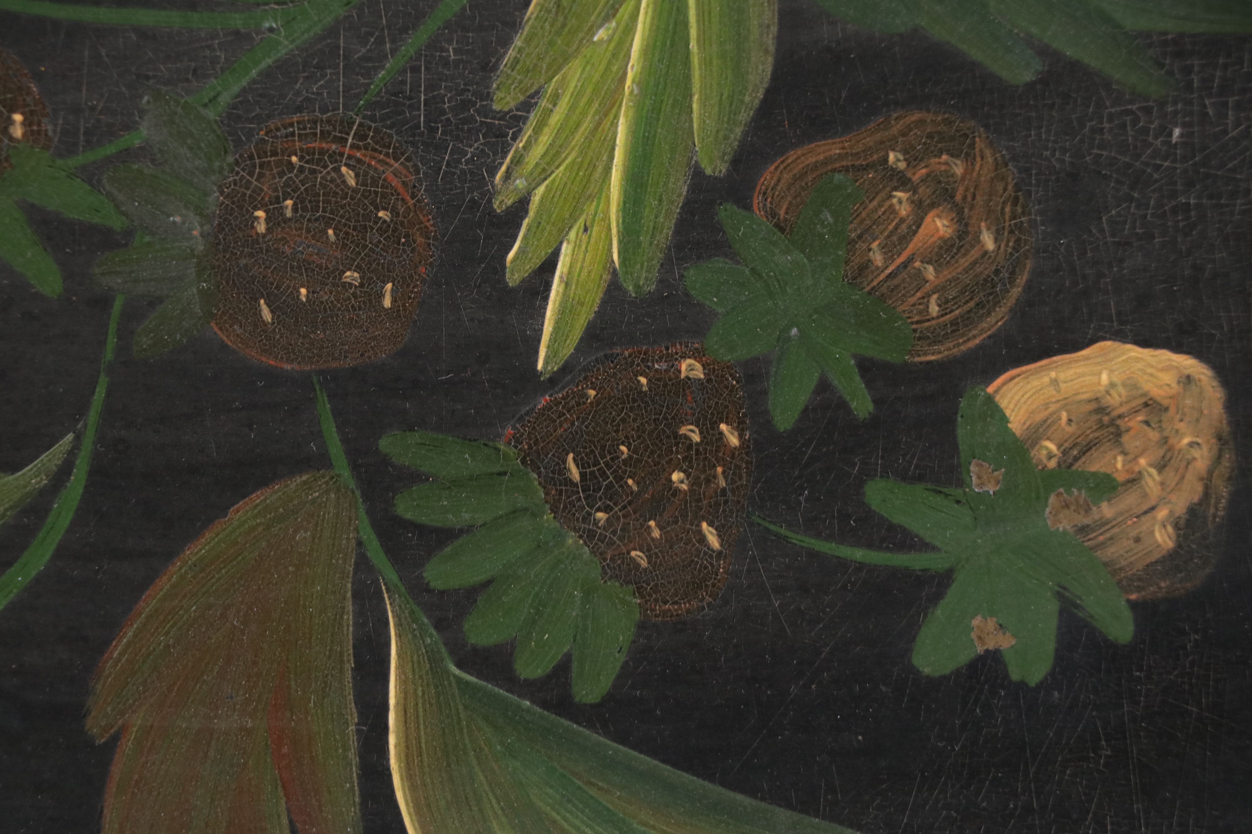 Victorian Hobbyist Oil Painting of Strawberries, Circa 1900