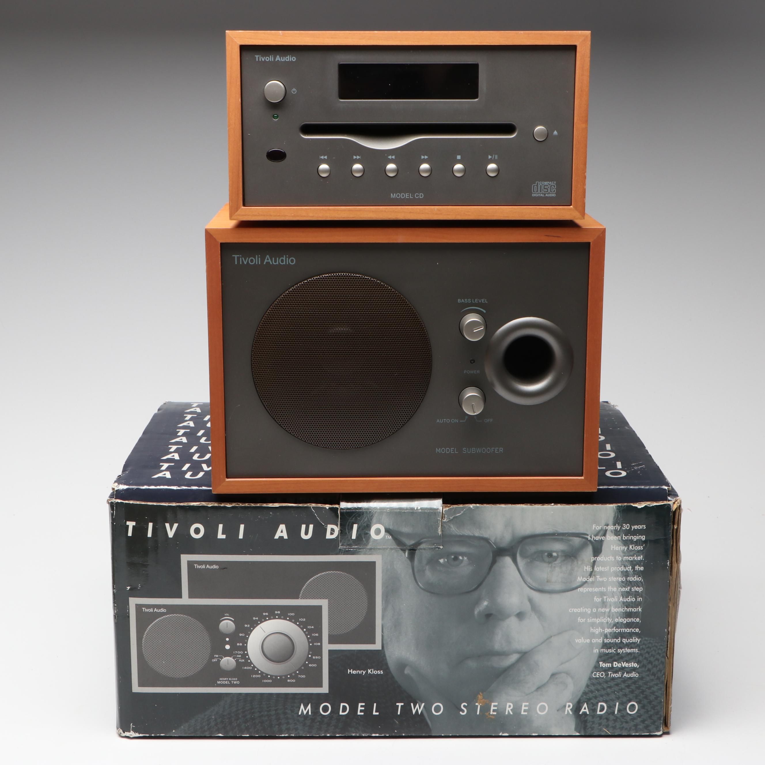 Henry Kloss for Tivoli Model Two AM/FM Stereo Radio, Subwoofer and CD Player