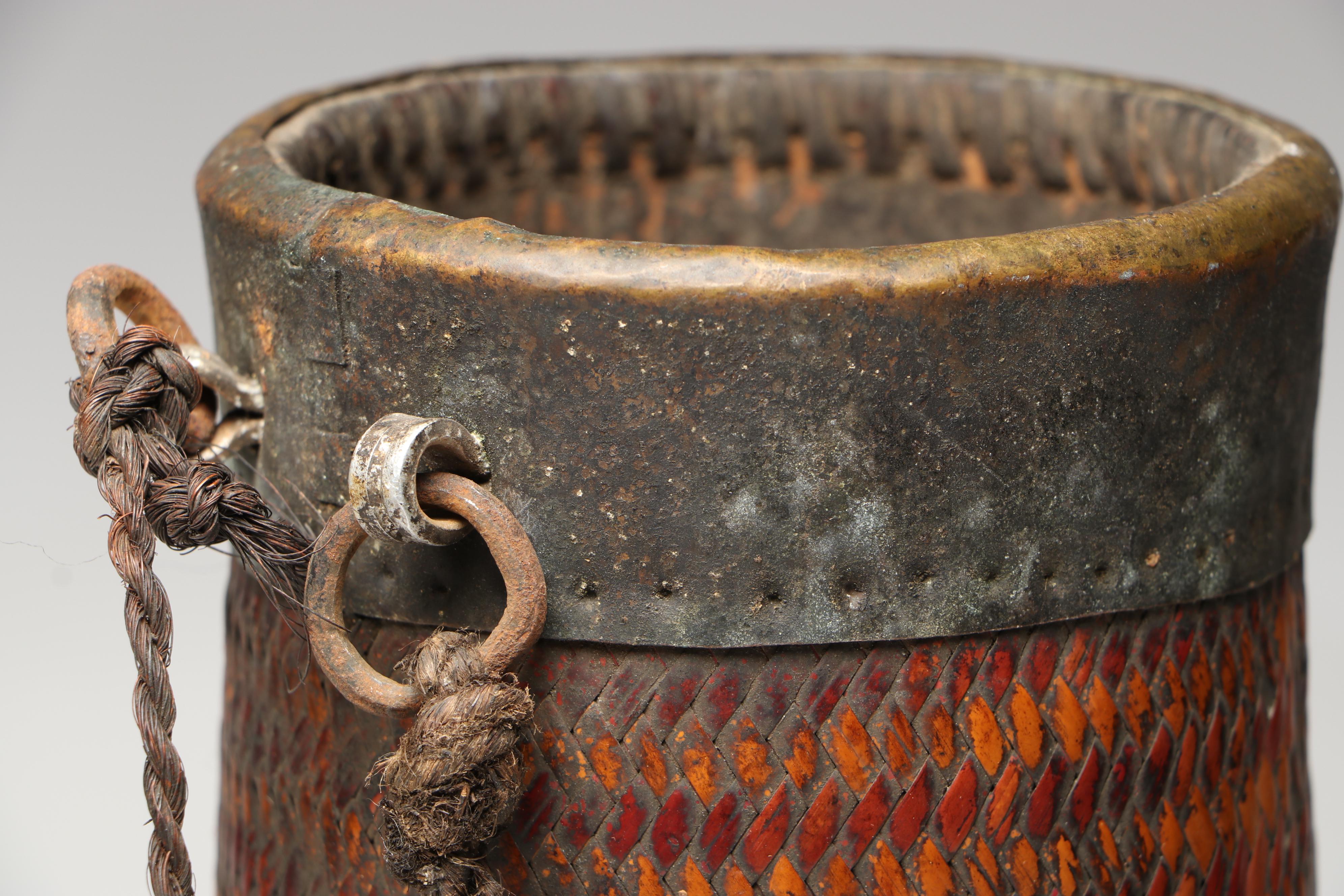 Bhutanese Bamboo Rice Alcohol (Chang) Carriers, Early 20th Century