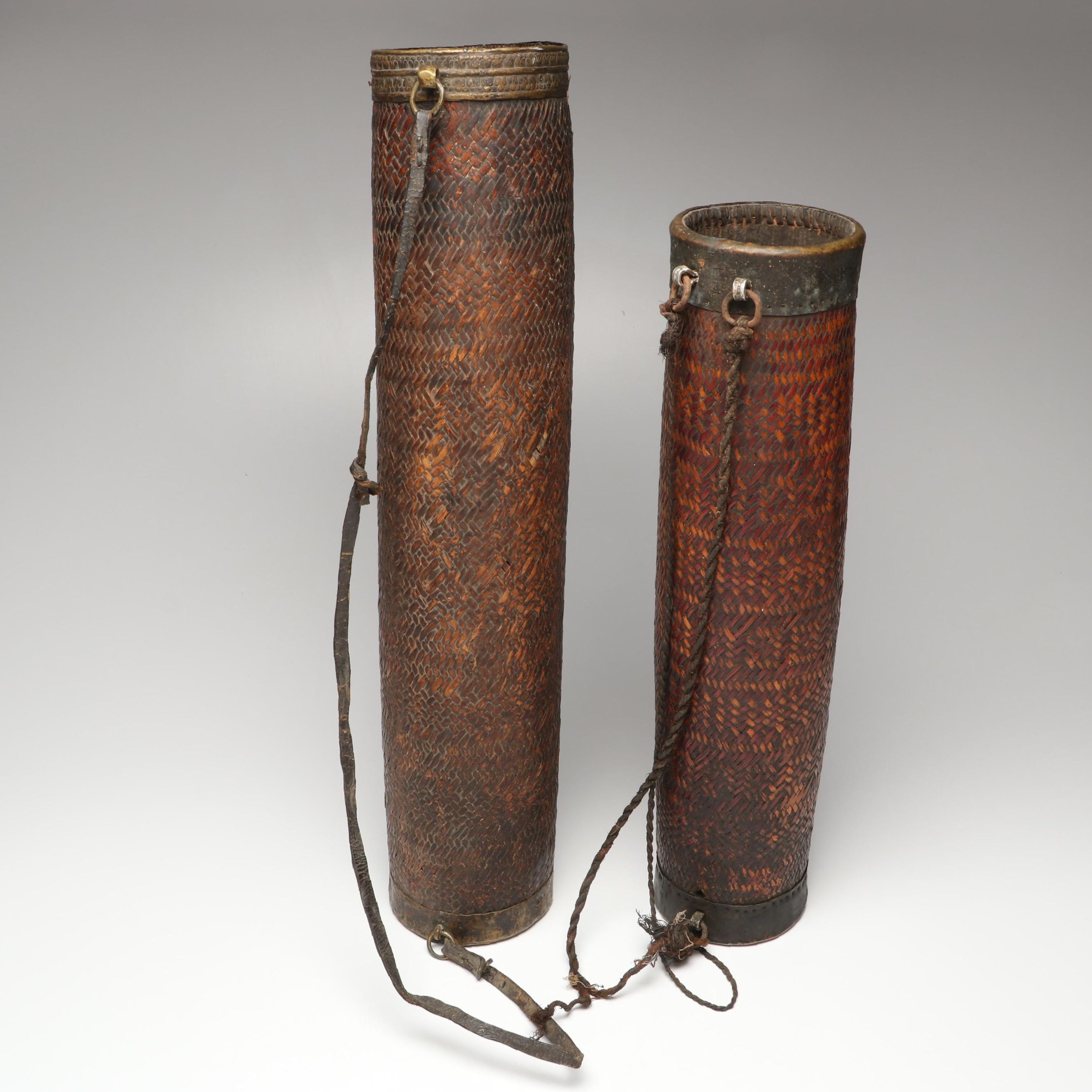 Bhutanese Bamboo Rice Alcohol (Chang) Carriers, Early 20th Century