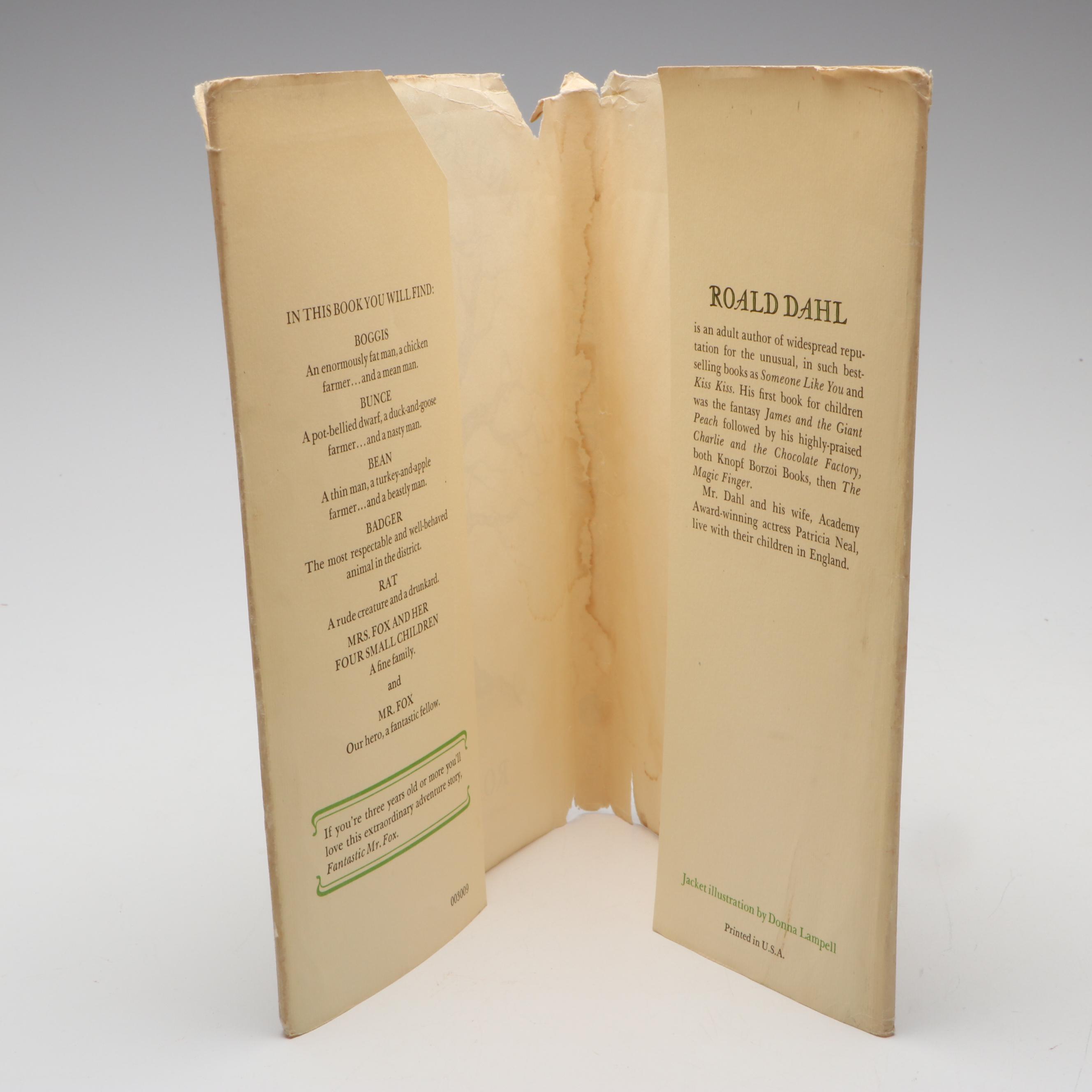 First Edition "Fantastic Mr. Fox" by Roald Dahl, 1970