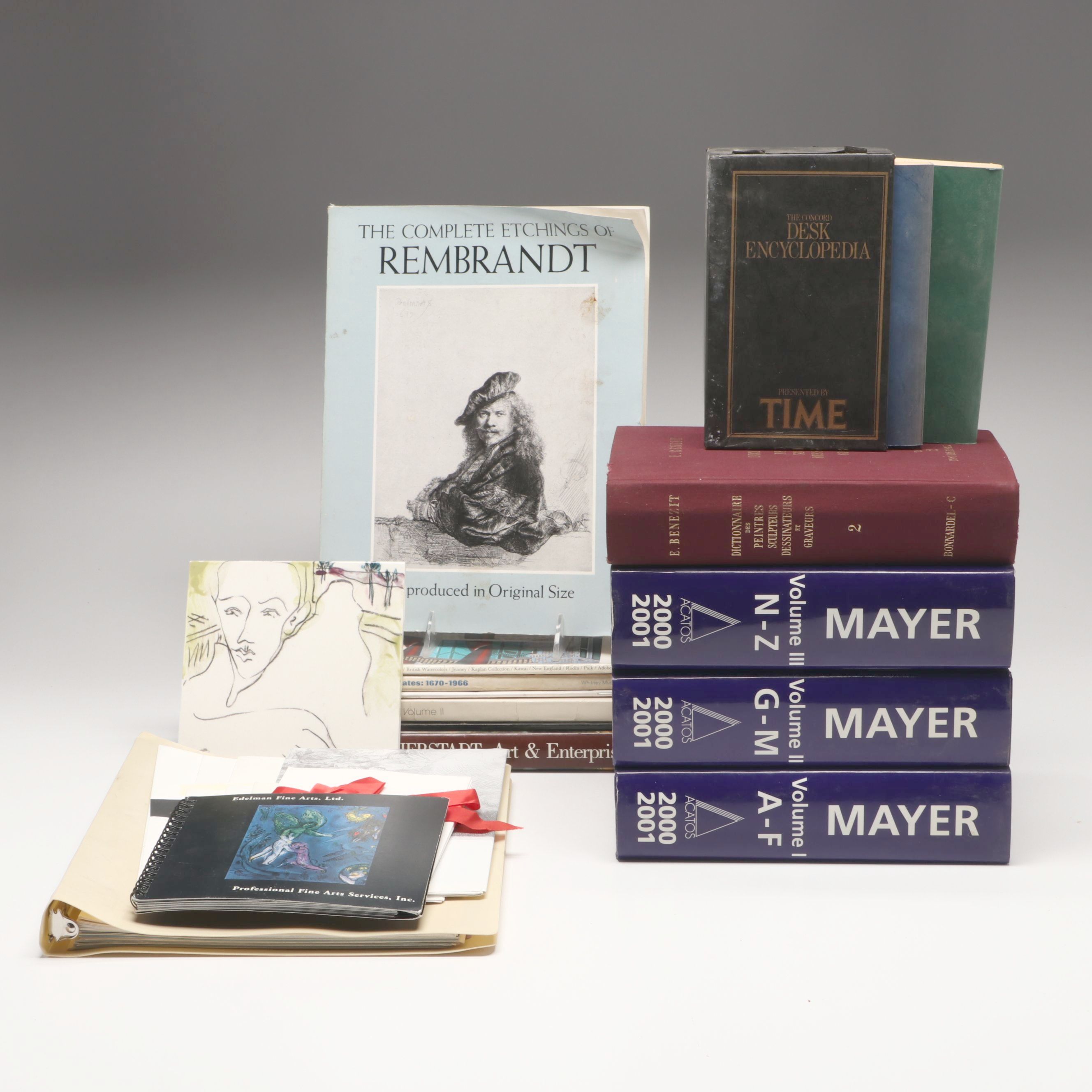 "The Complete Etchings of Rembrandt" with Art Auction Books and Encyclopedias