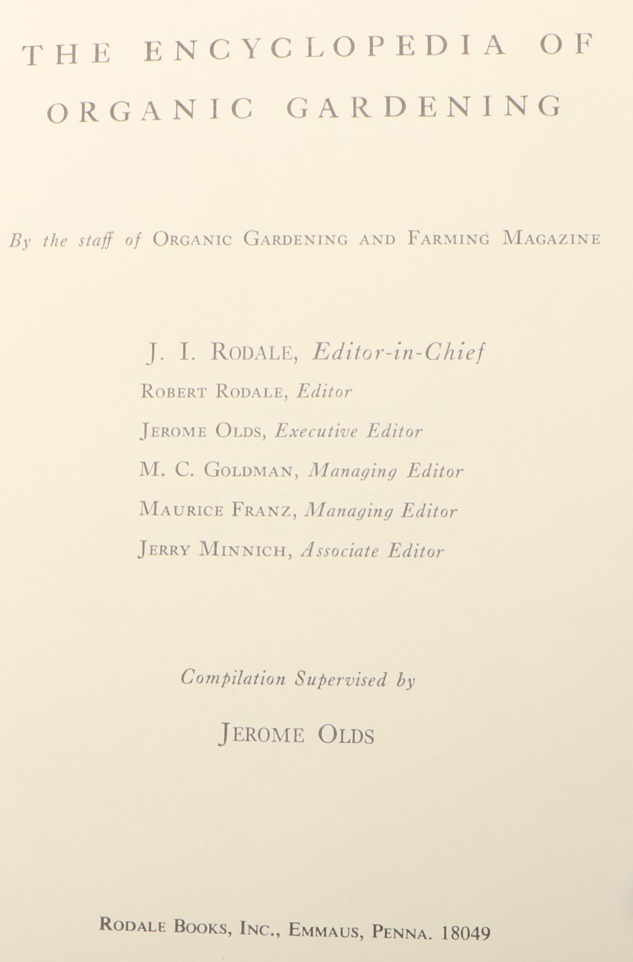 "Encyclopedia of Organic Gardening", More Gardening Books, Mid to Late 20th C.