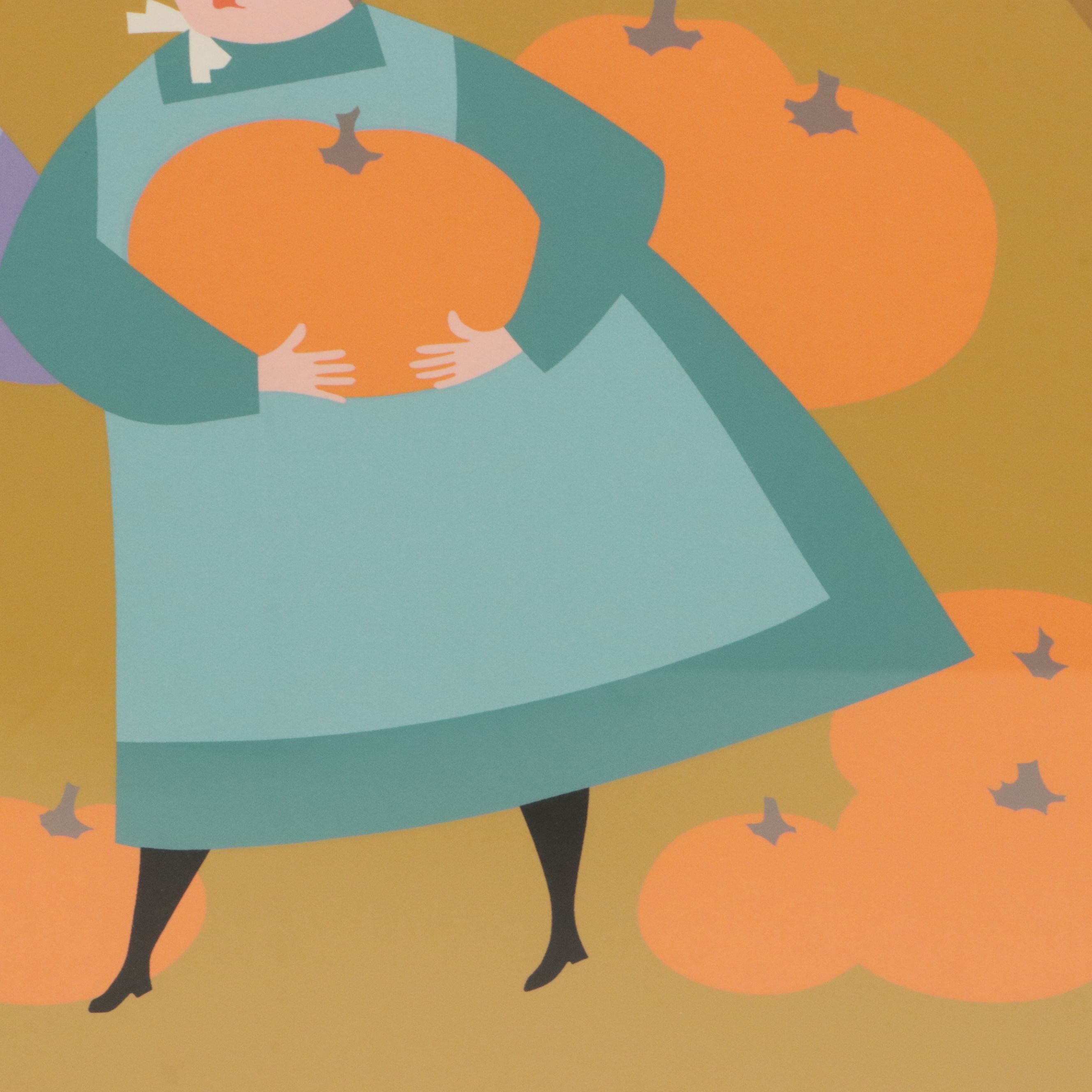 Peggy Stewart Serigraph "Pumpkin Harvest"