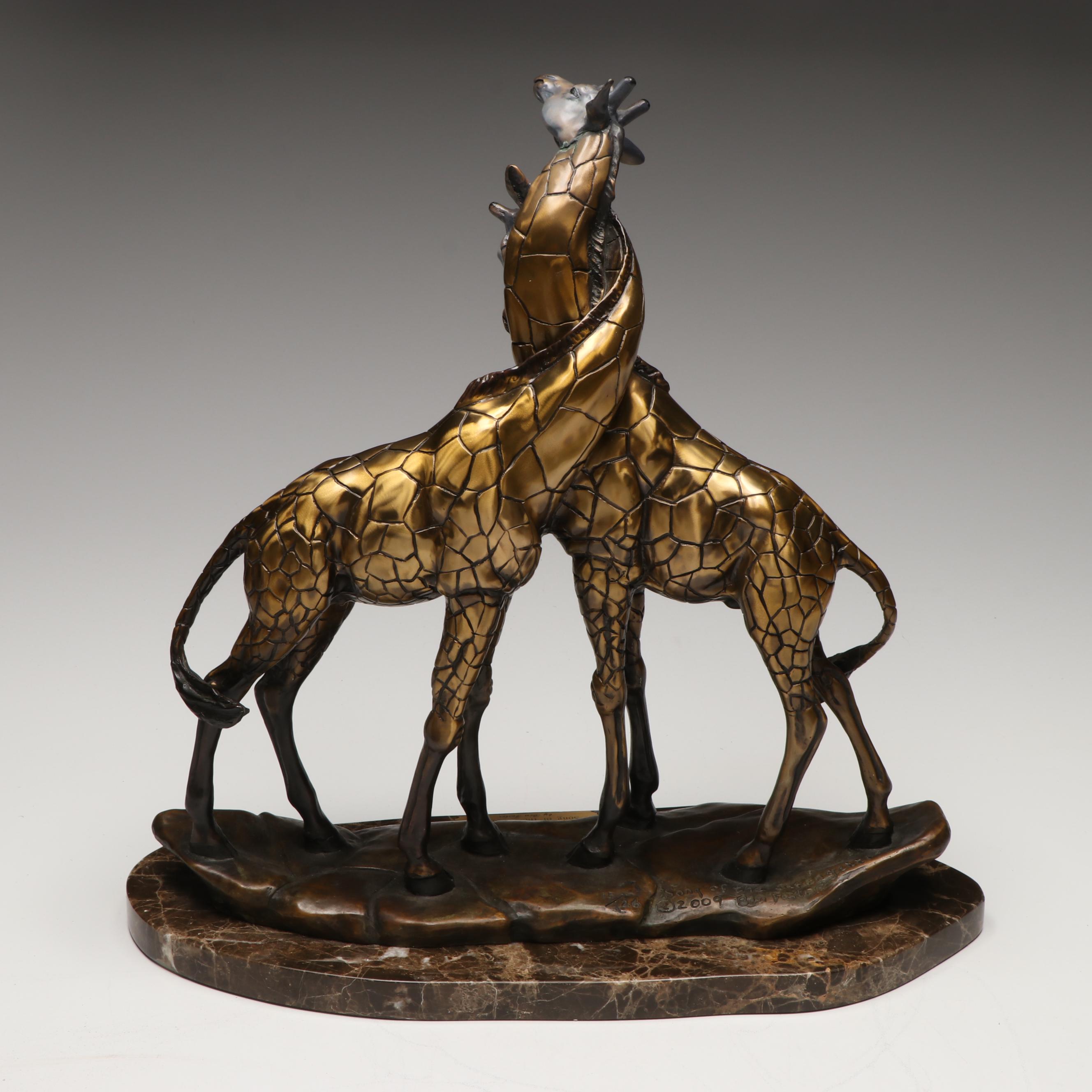 Ben Foster "Song of the Serengeti" Bronze on Marble Base Statue, 2009