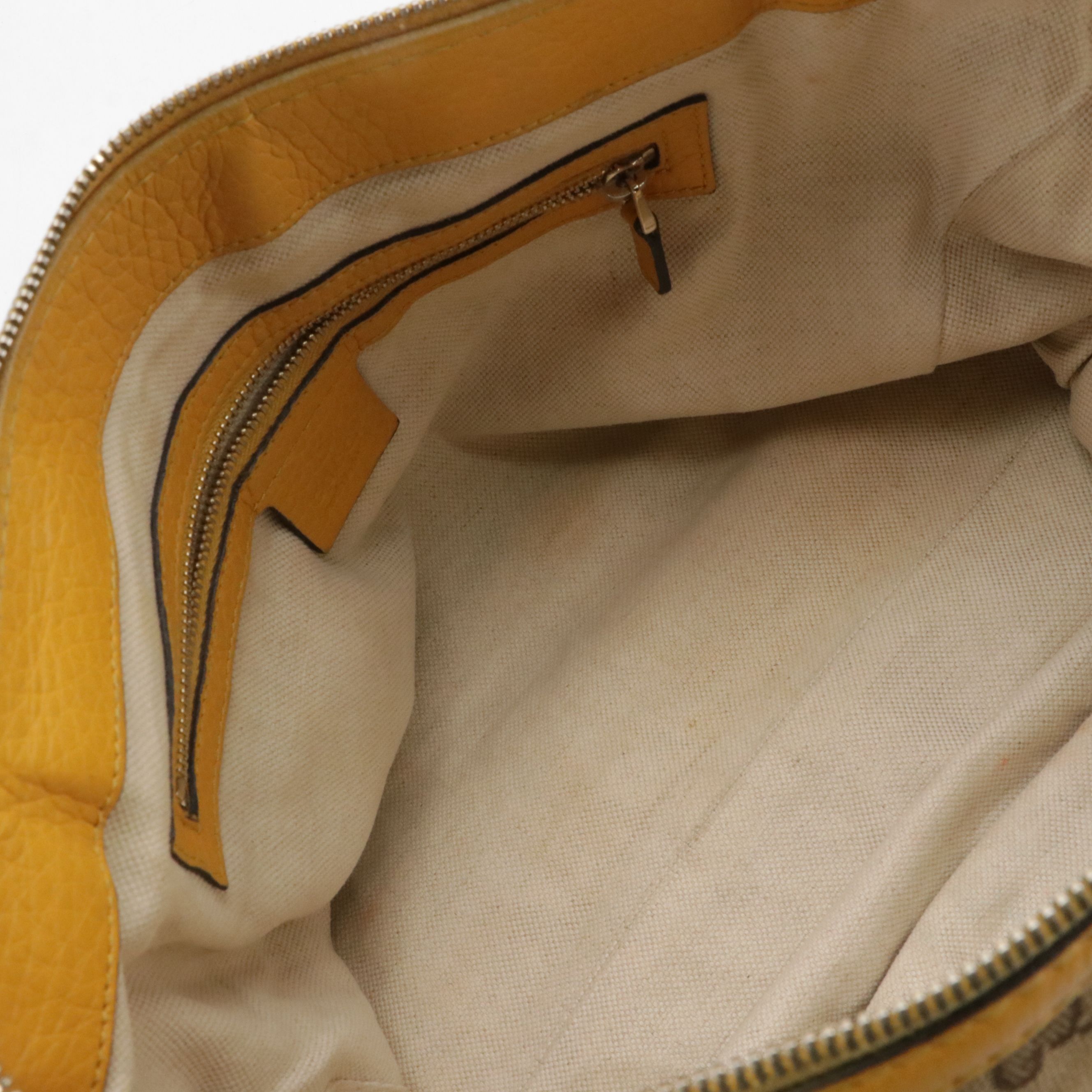 Gucci Braided Strap Bella Two-Way Bag in GG Canvas and Yellow Leather Trim