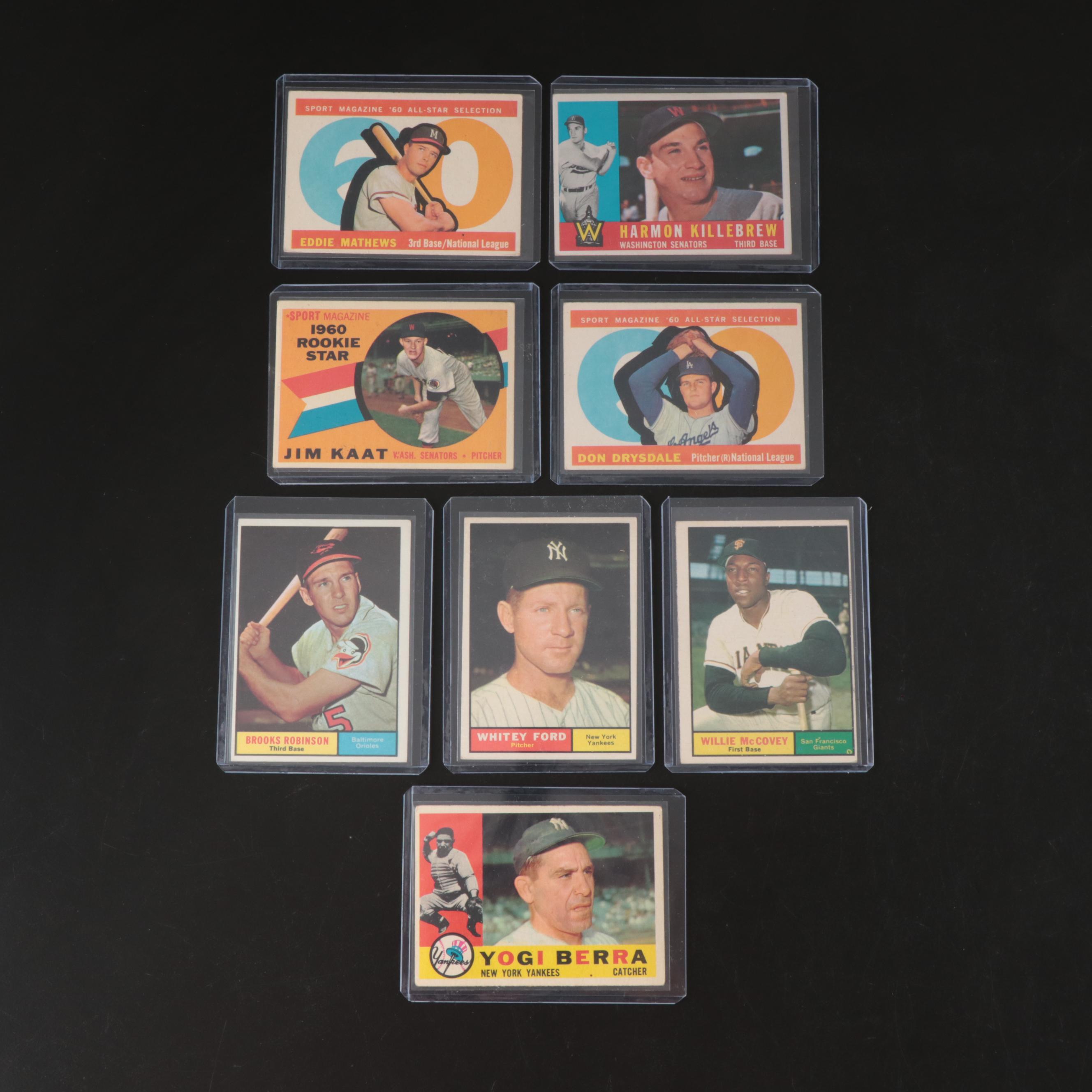 Topps Baseball Cards Featuring Jim Kaat Rookie and More, 1960-1961