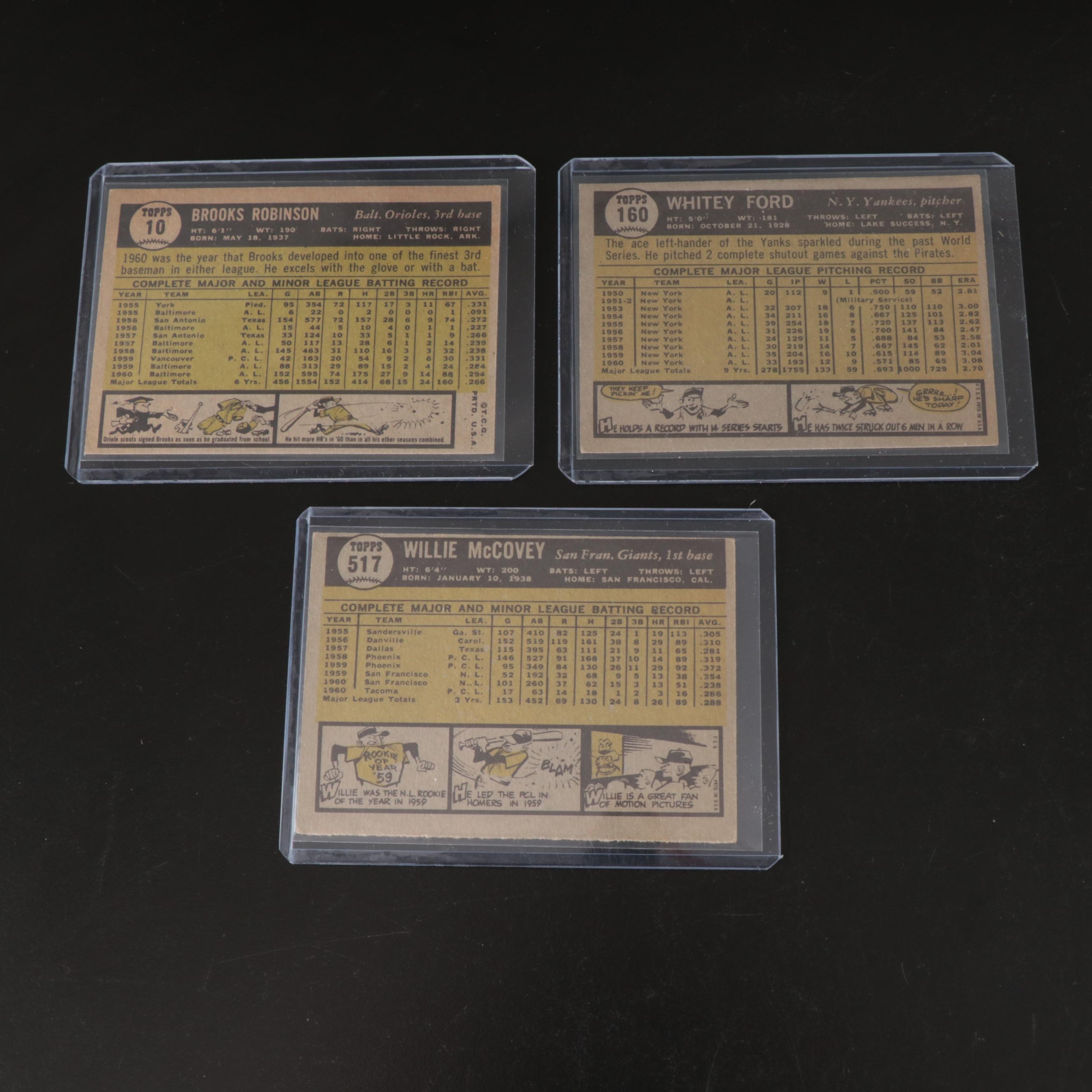 Topps Baseball Cards Featuring Jim Kaat Rookie and More, 1960-1961
