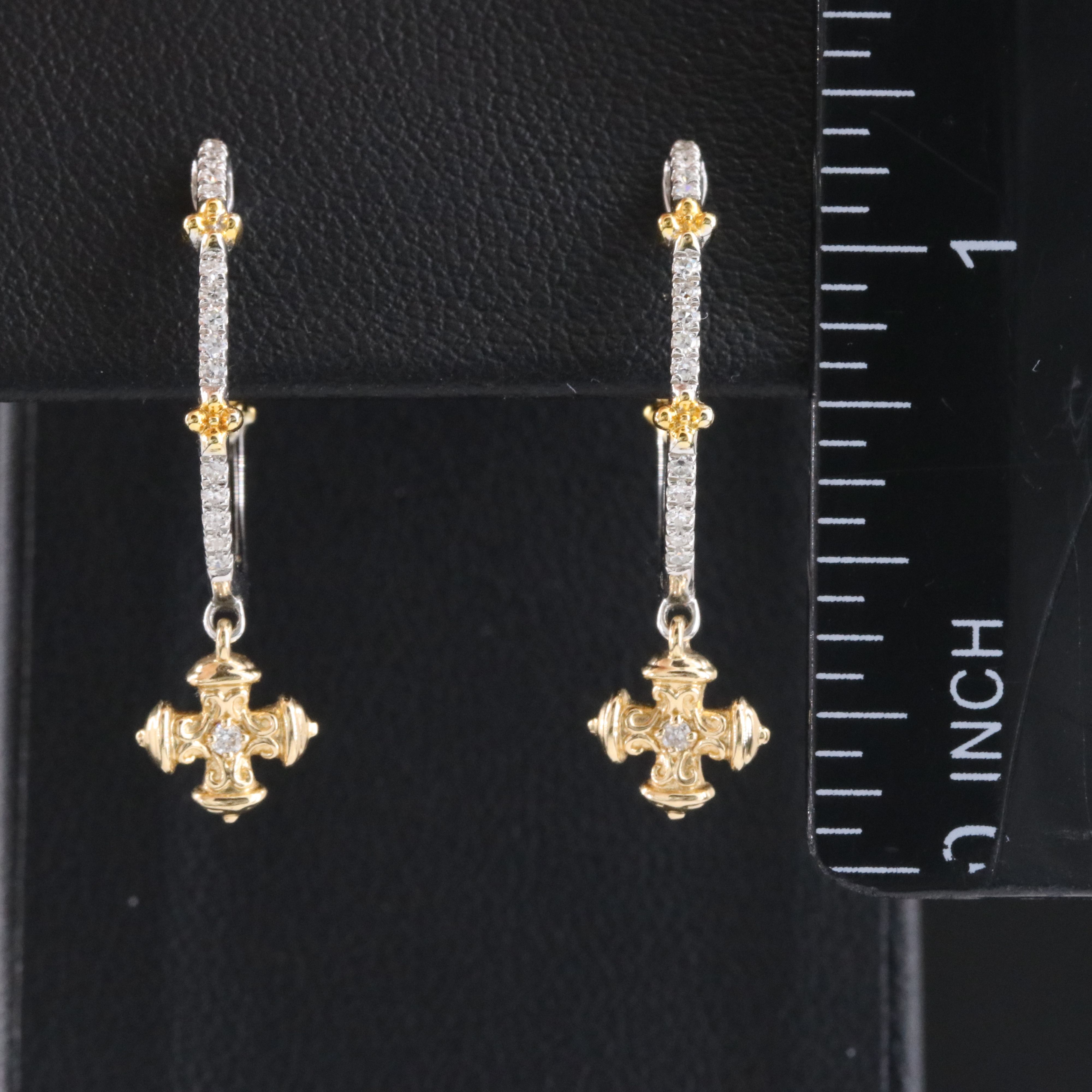 14K 0.15 CTW Diamond Hoop Earrings