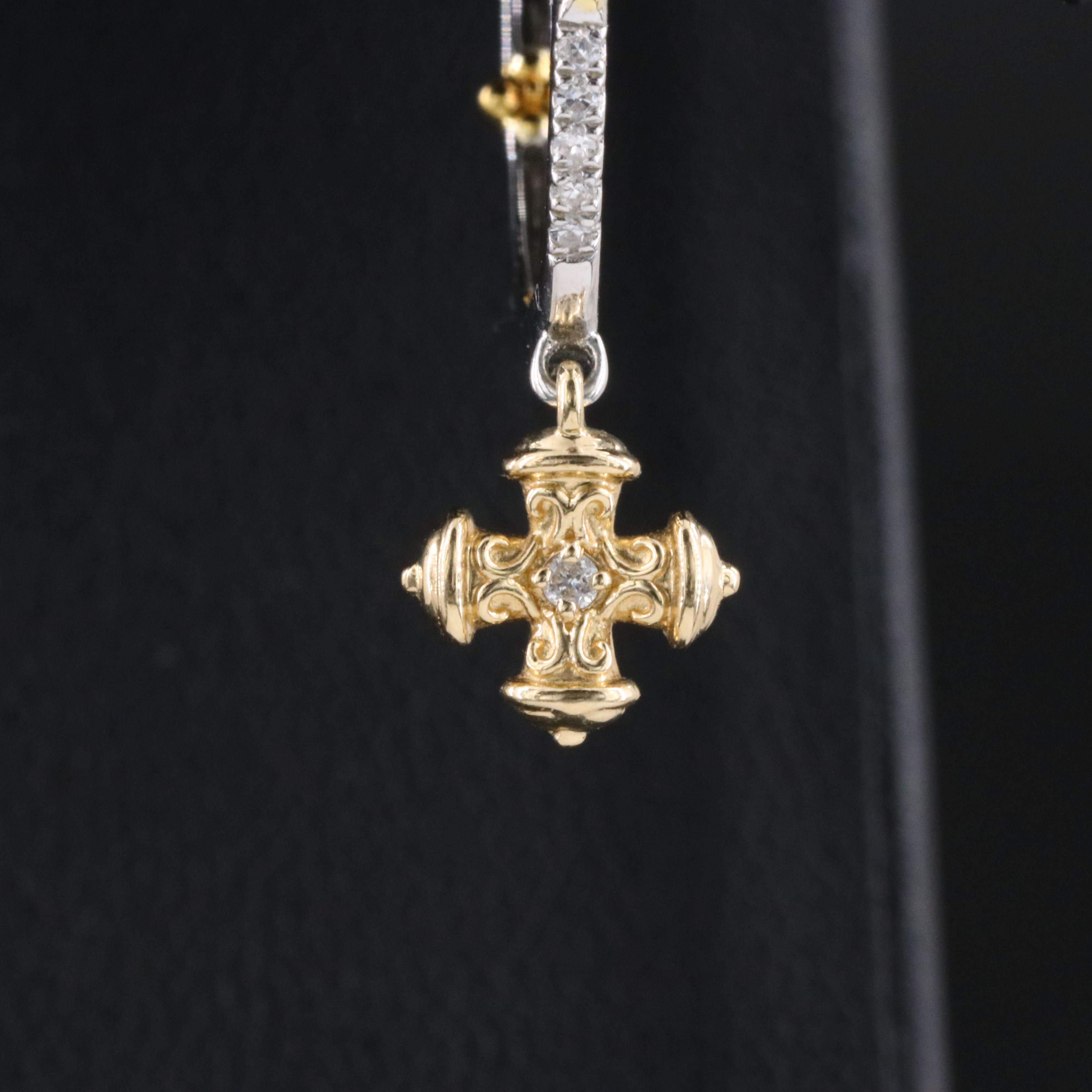 14K 0.15 CTW Diamond Hoop Earrings