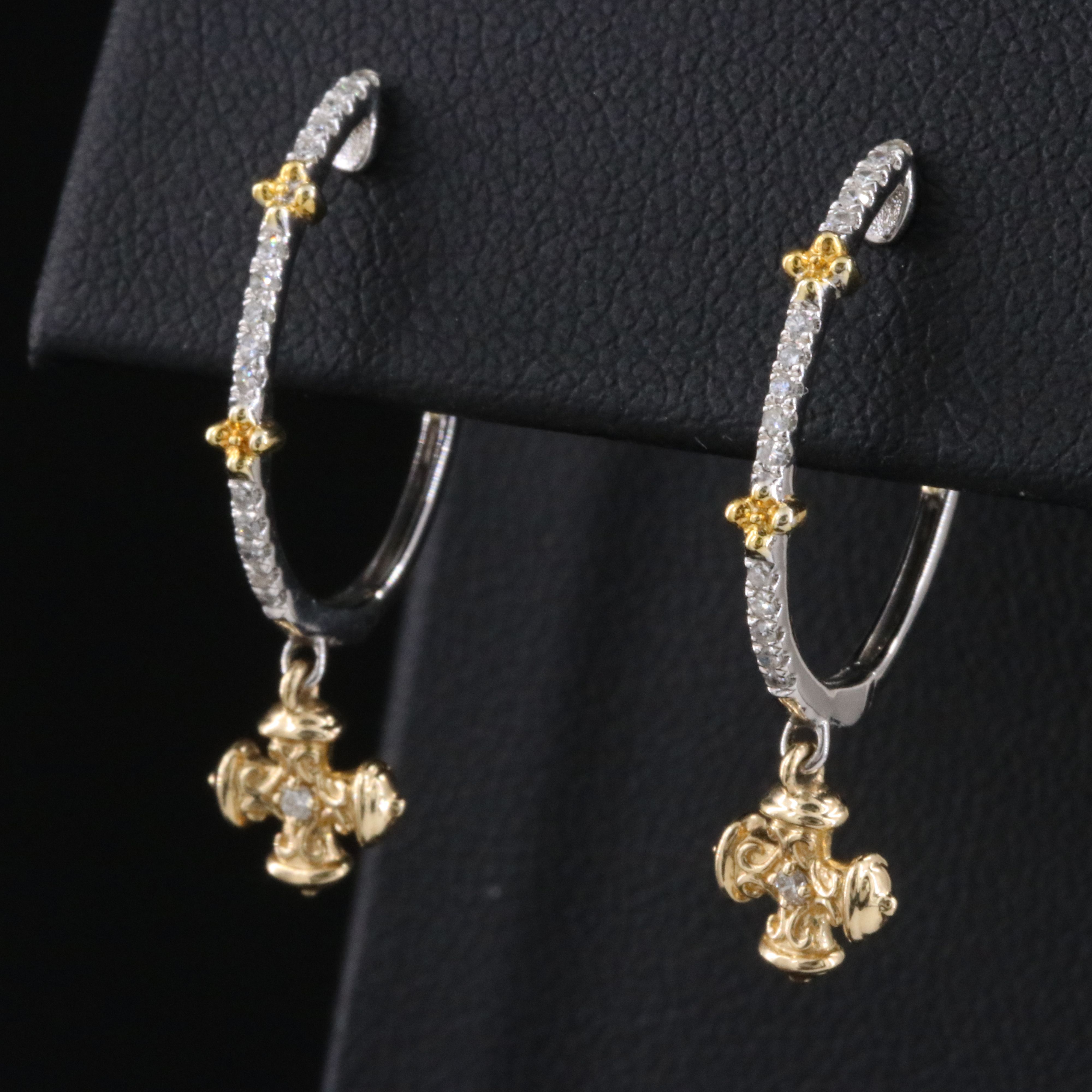 14K 0.15 CTW Diamond Hoop Earrings