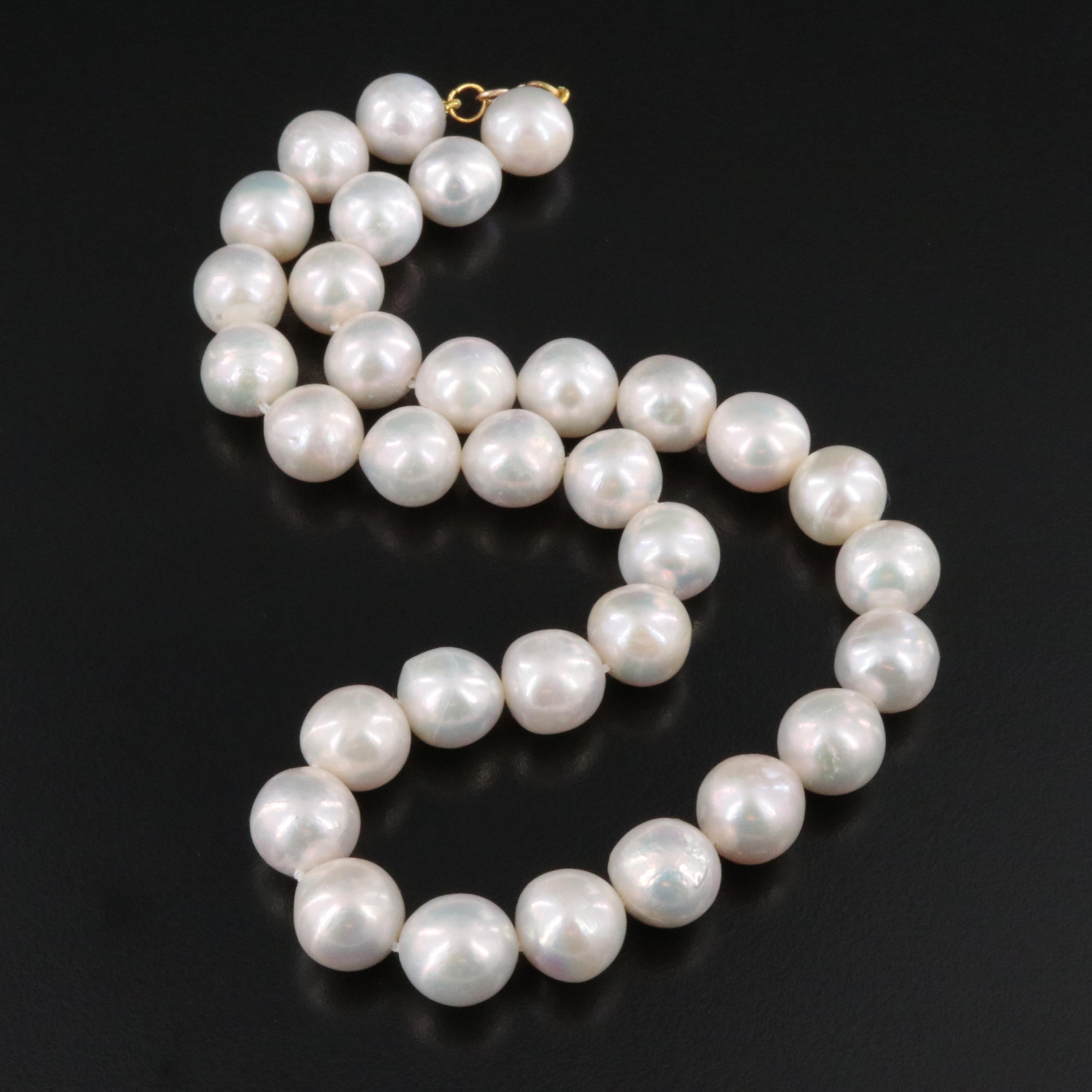 11.00 – 12.75 MM 14K Graduated Pearl Necklace